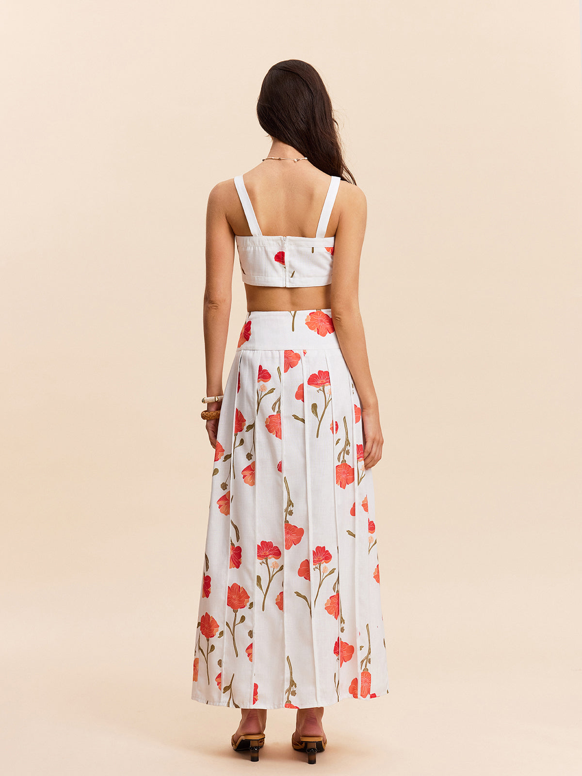 Floral Crop Top With Skirt Set