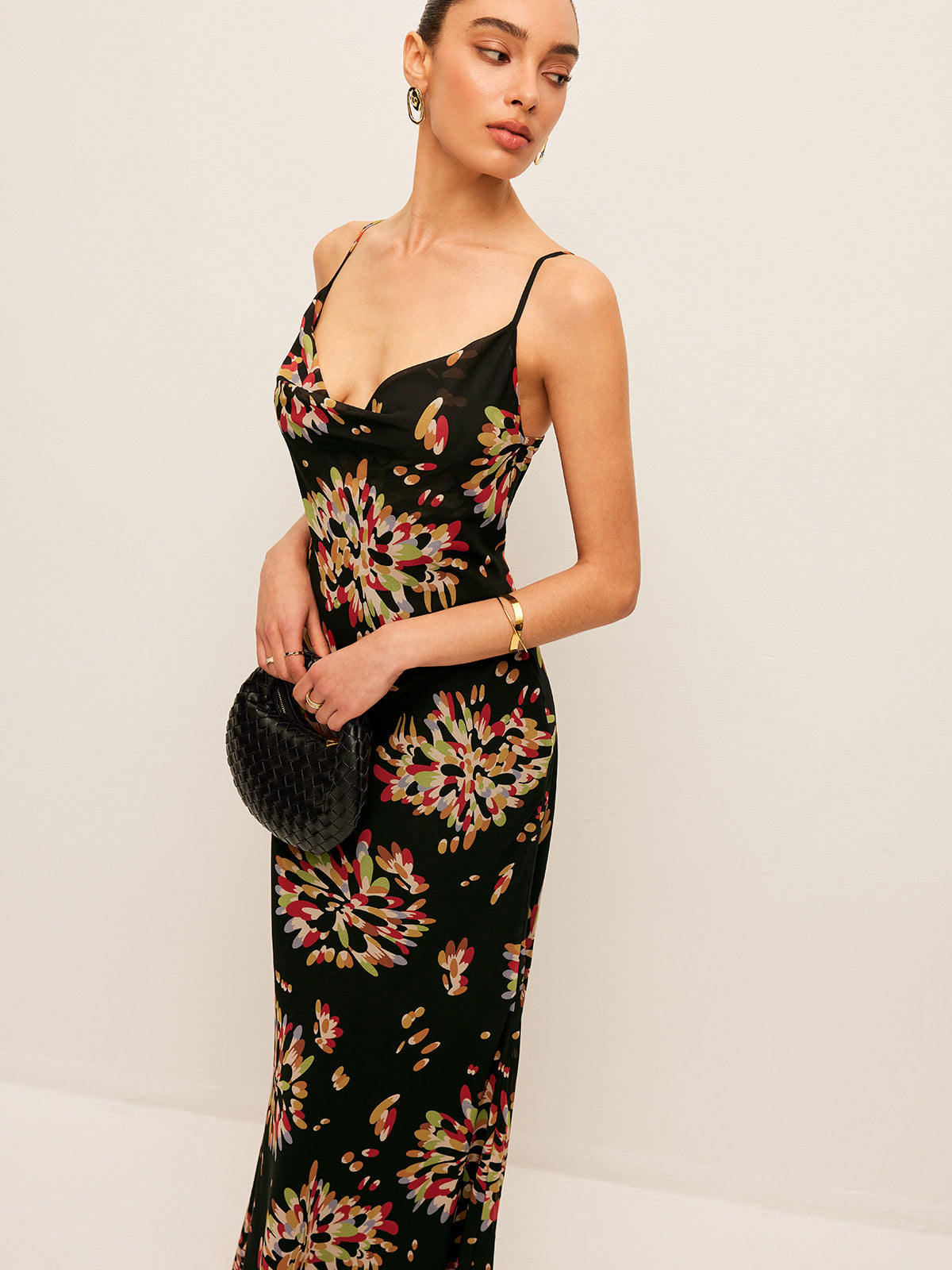 Halbtransparentes Boho-Chiffon-Cami-Kleid mit Rückenschnürung