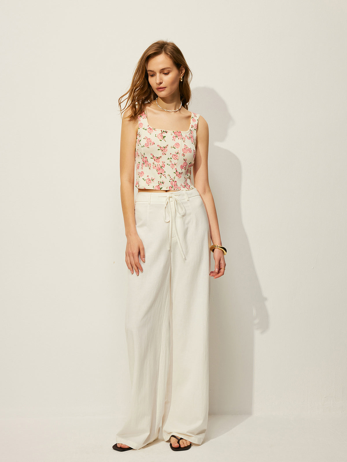 Floral Print Knit Vest