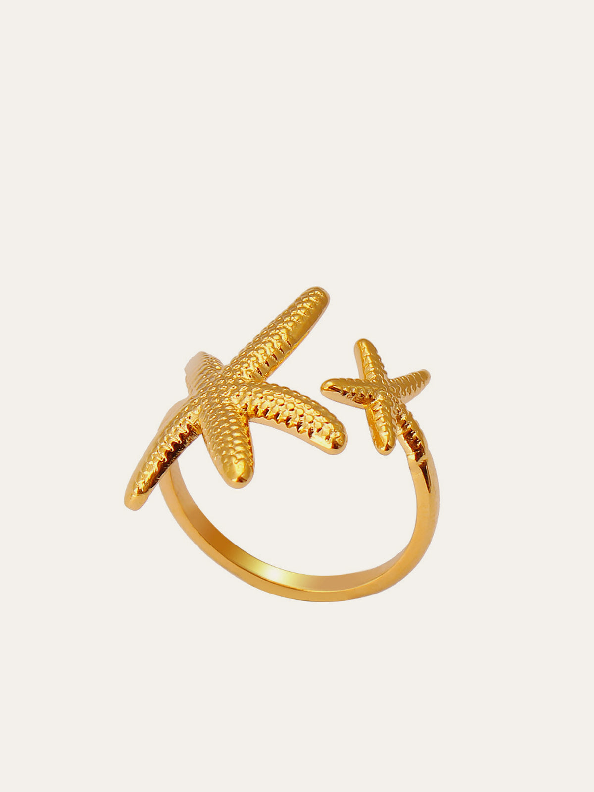 Bague ouverte asymétrique en forme d'étoile de mer