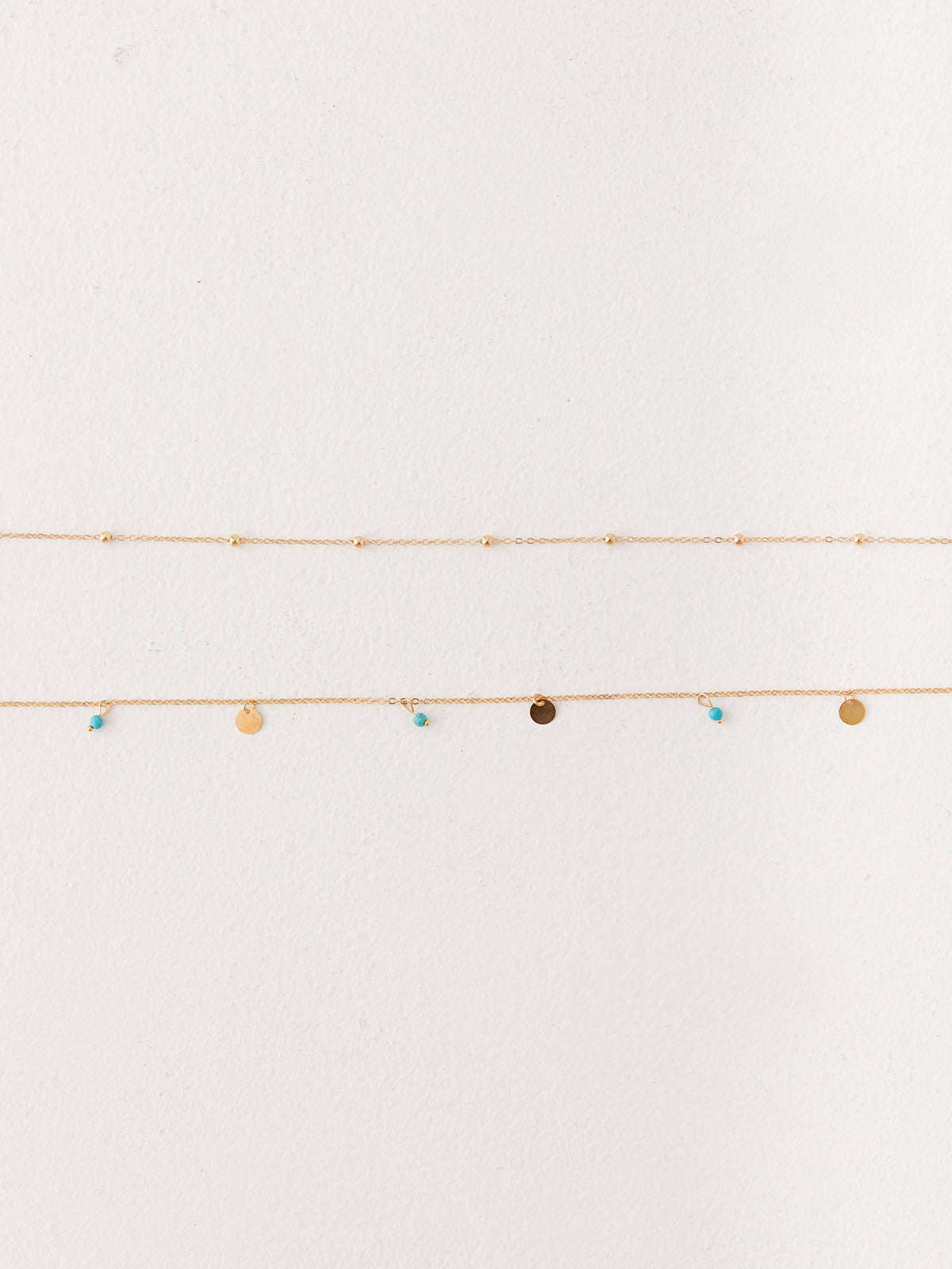 Ceinture double couche en alliage à perles colorées