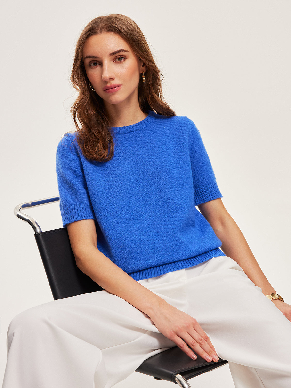 Knitted Short-Sleeve Top