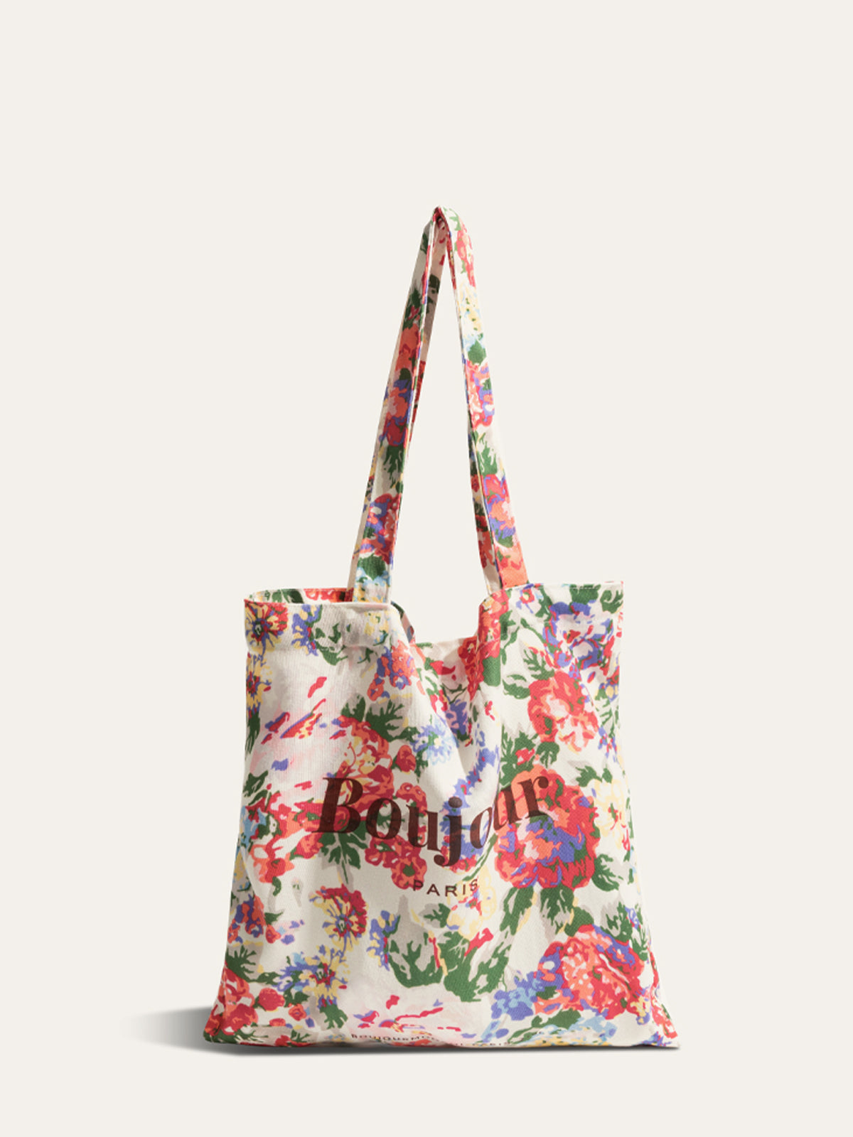 Sac en coton à imprimé floral tropical