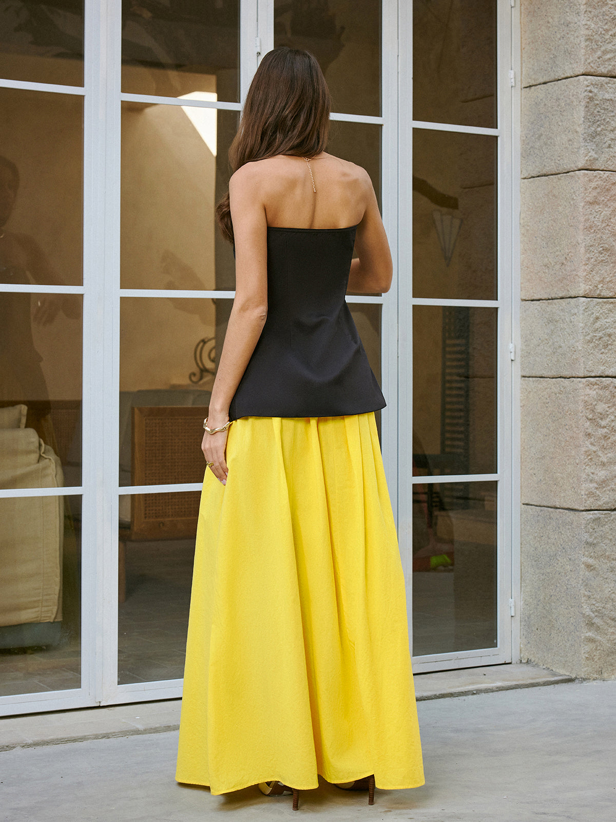 Baumwollrock mit Taschendetails