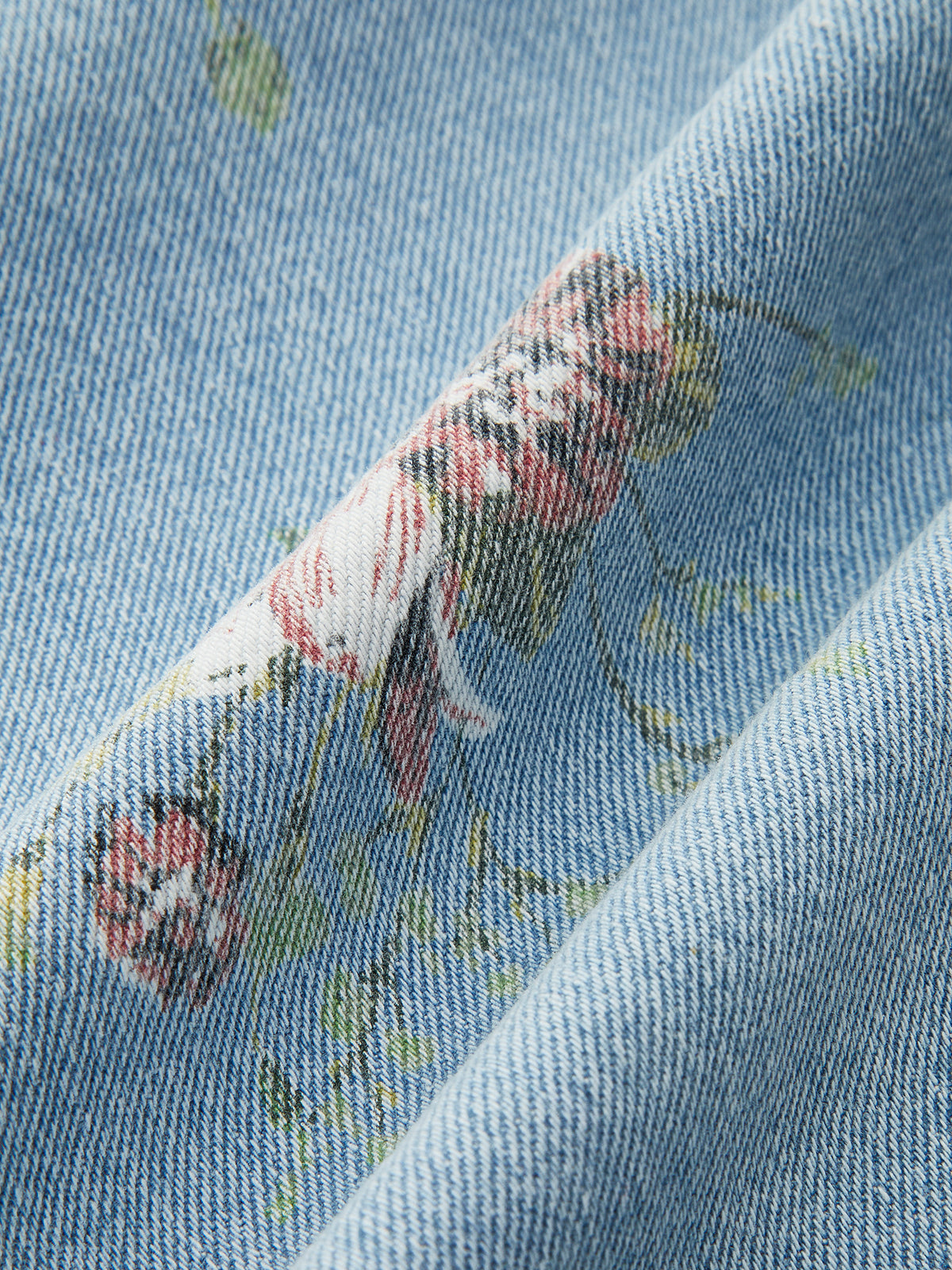 Jeans mit Blumenmuster und mittelhohem Bund