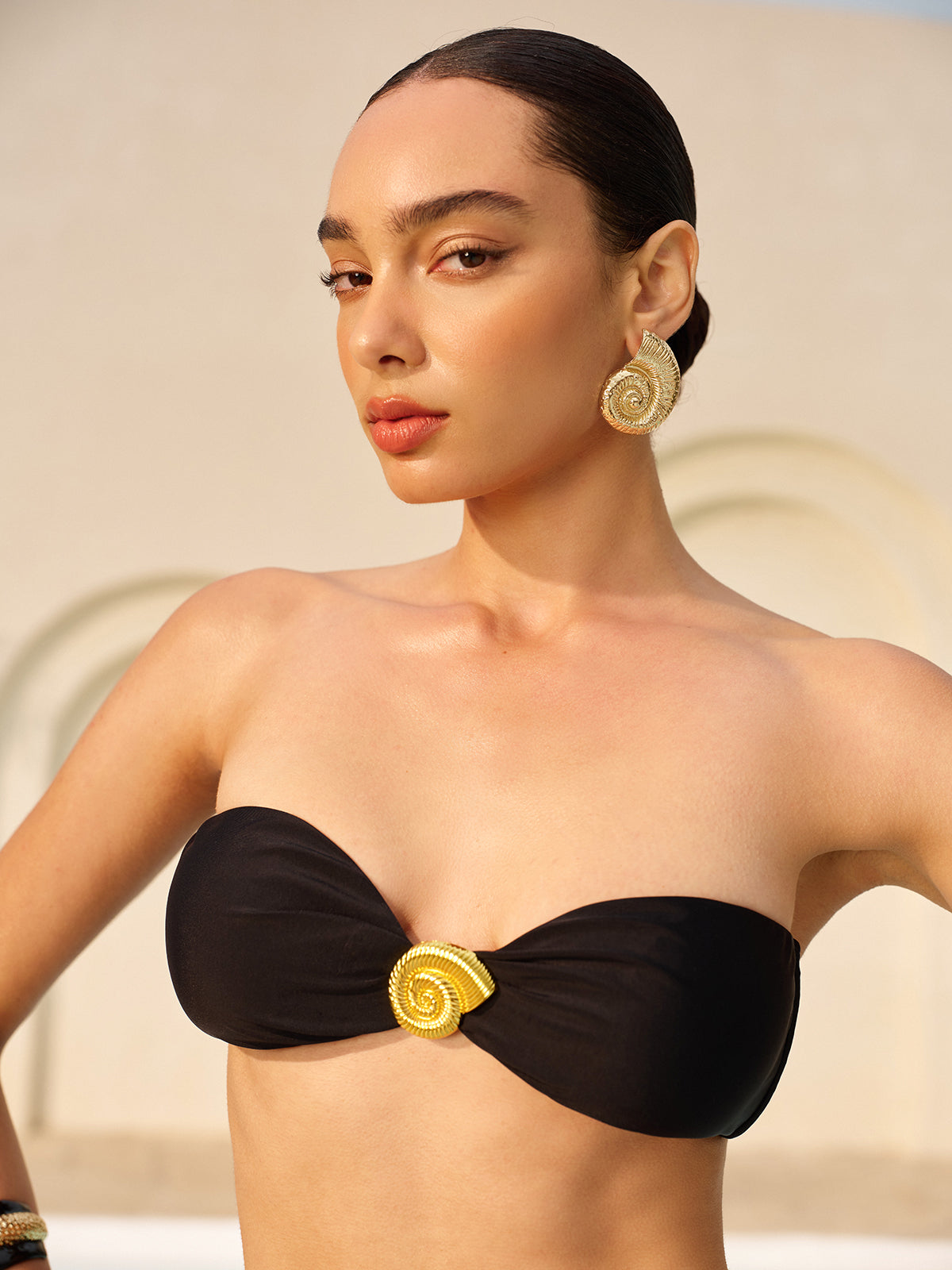 Boucles d'oreilles spirales d'or