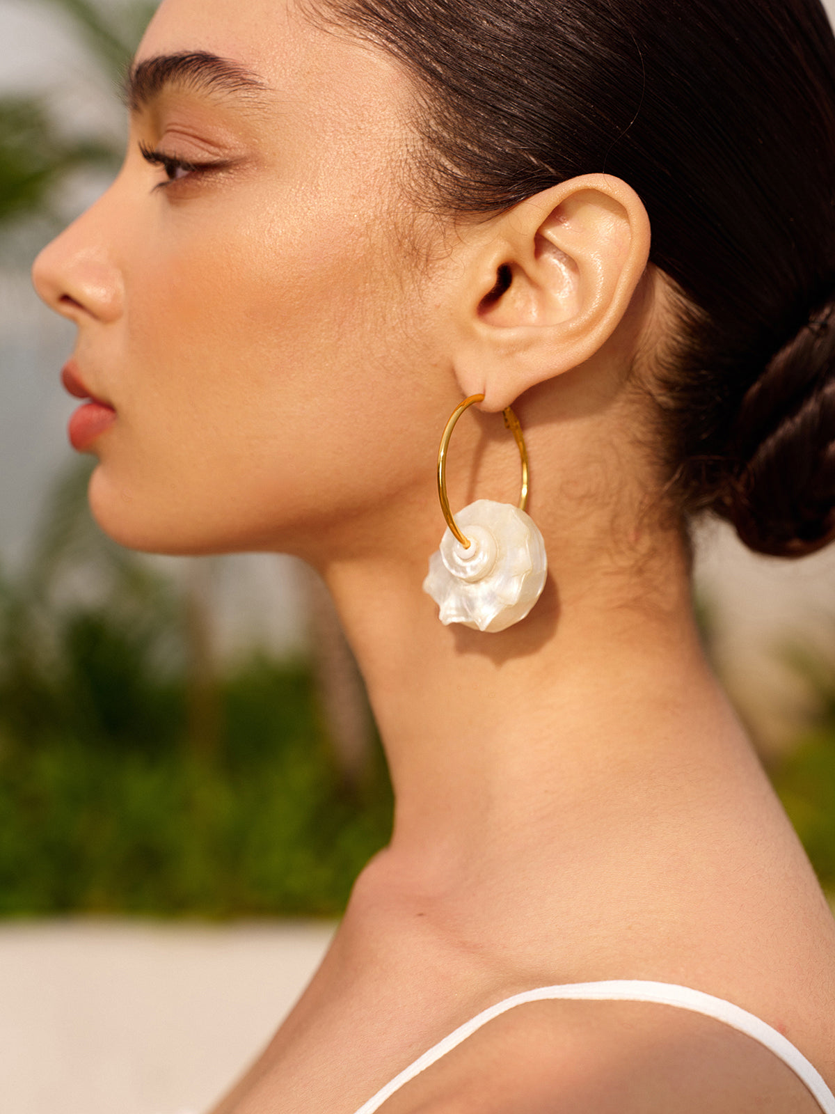 Boucles d'oreilles créoles coquillage