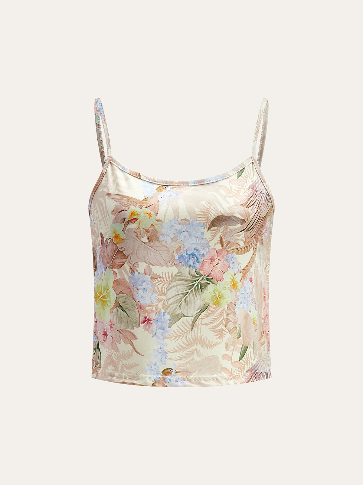 Floral Print Three-Piece Shorts Set With Belt