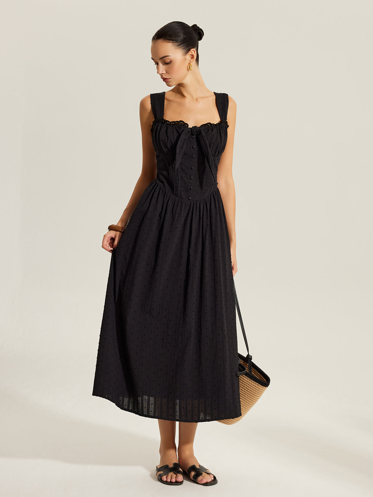 Baumwollkleid mit Herzausschnitt