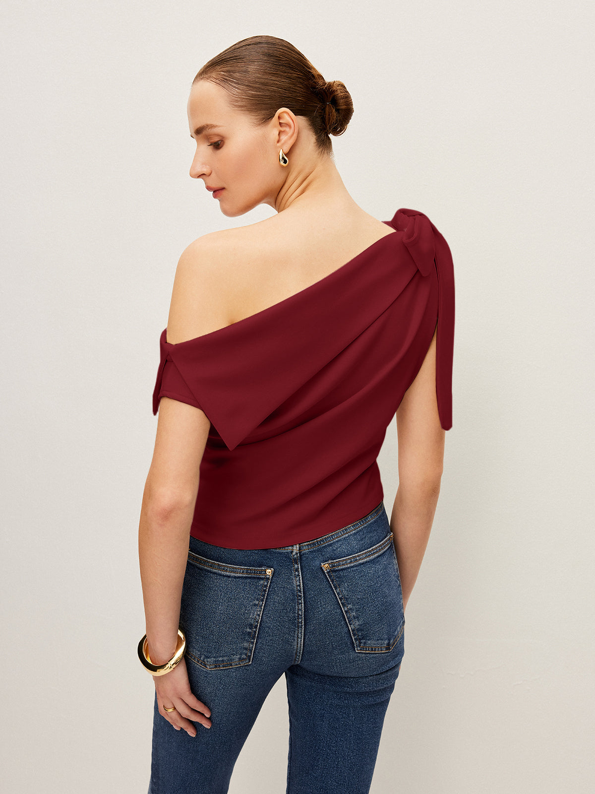 One-Shoulder Top With Bow Detail
