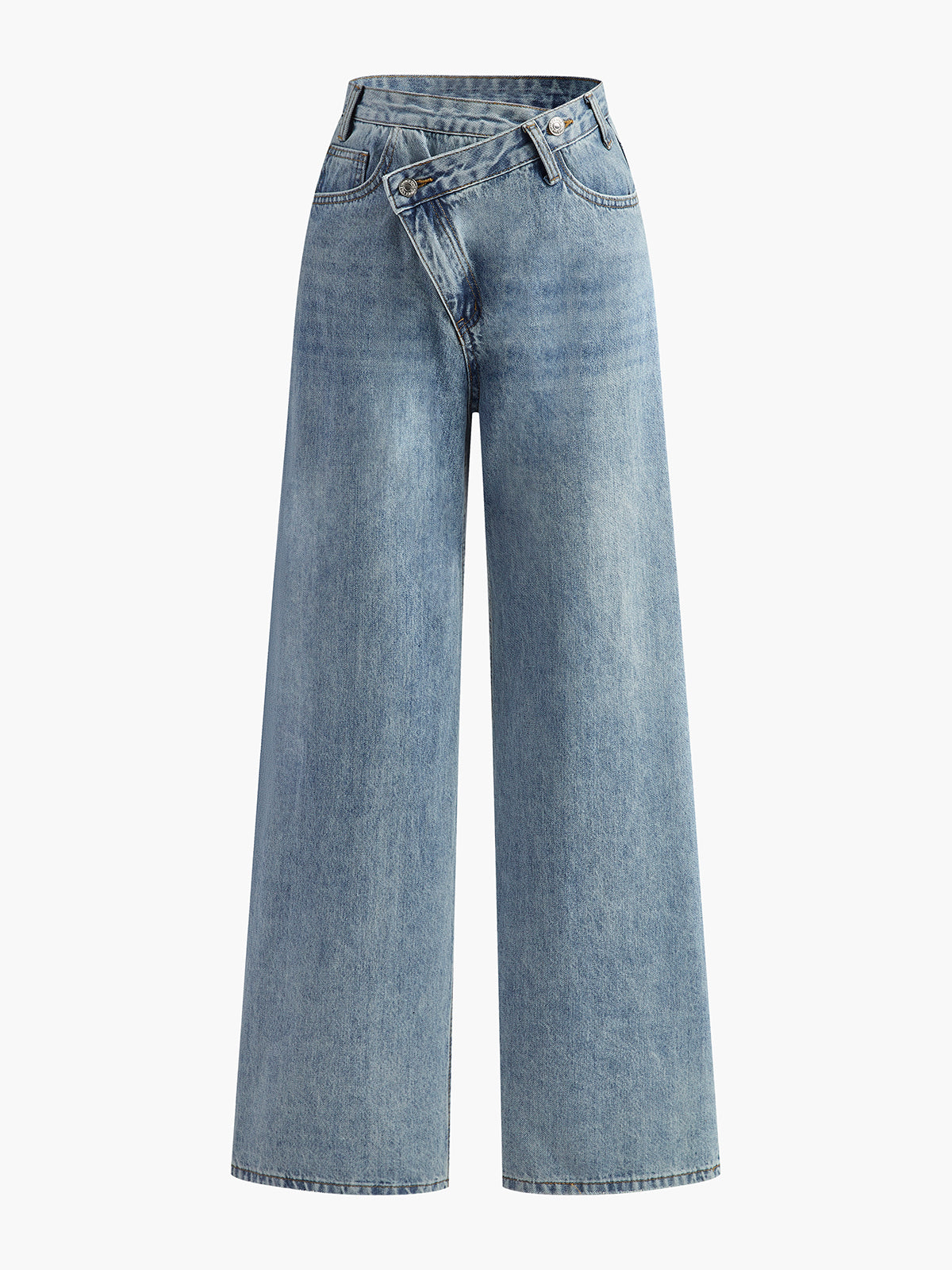 Asymmetrische High-Waist Wide-Leg Jeans