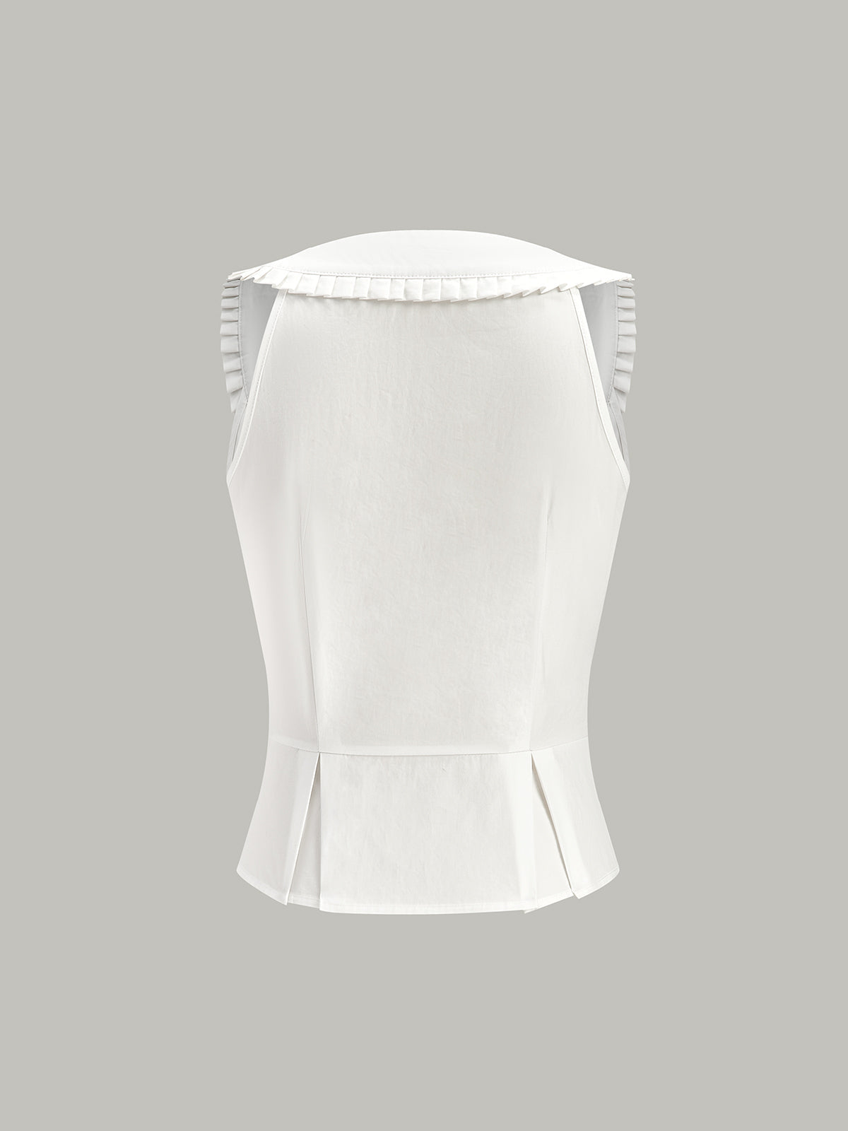 Pleated Square Neck Buttoned Top
