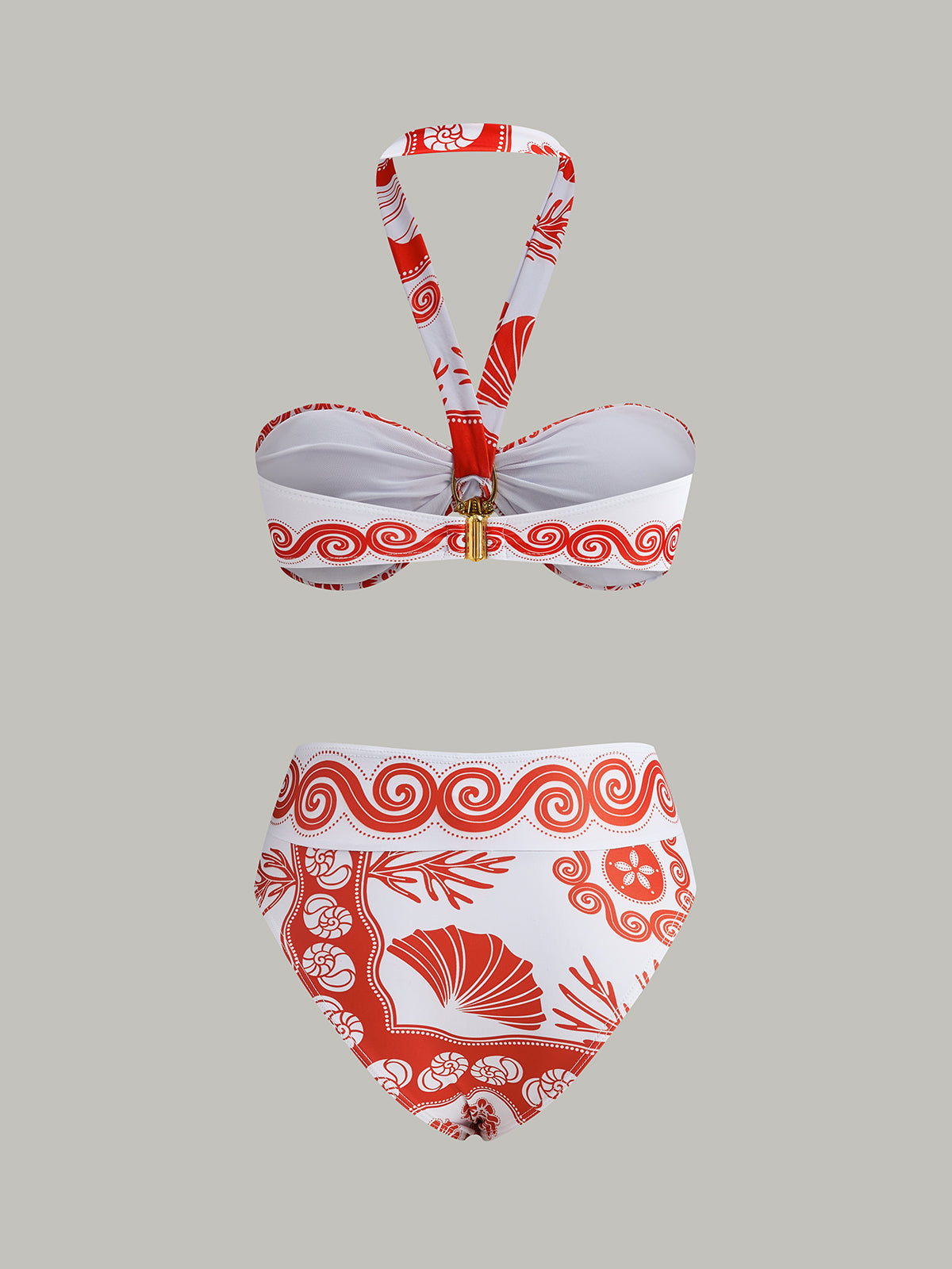 Bikini-Set mit Neckholder-Ausschnitt und Print