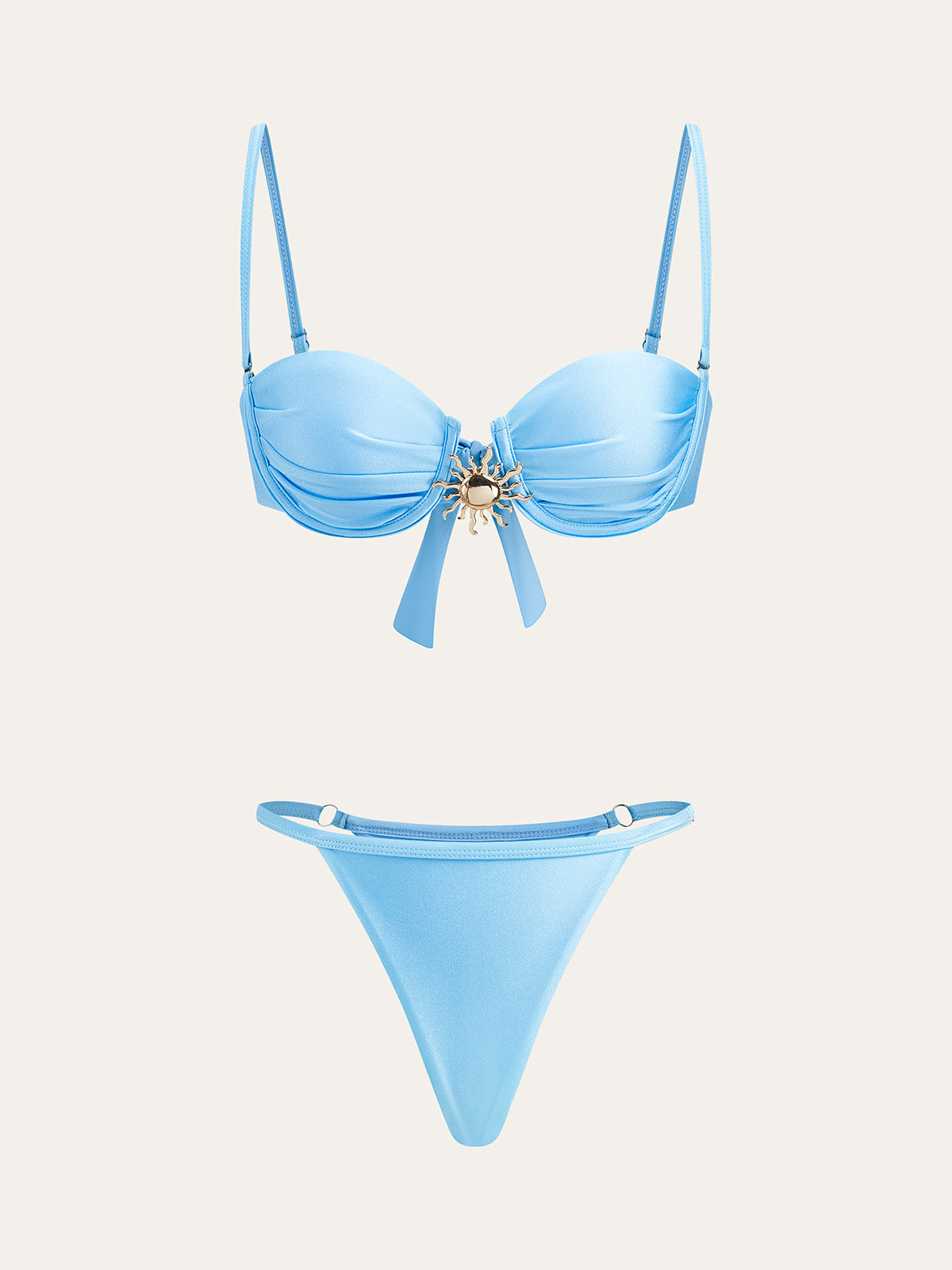Sunshine Charm Bikini Set With Cover-Up Skirt
