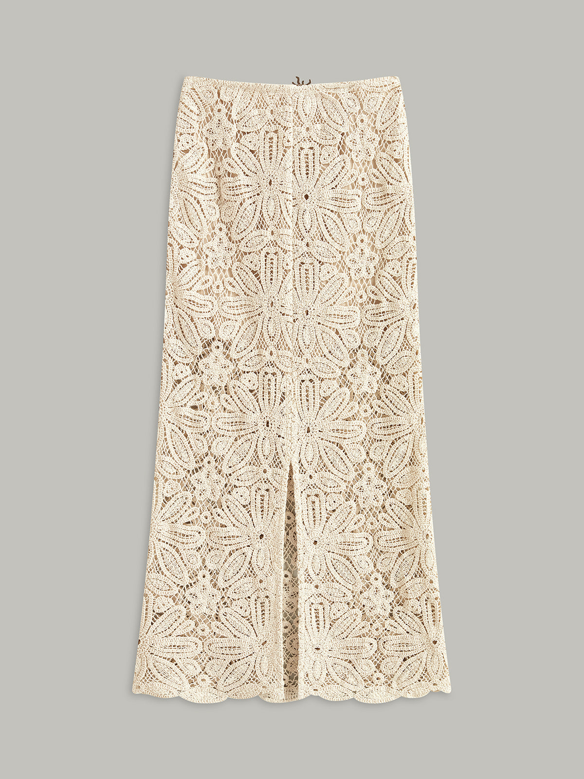 Cotton Crochet Lace Semi-Sheer Skirt