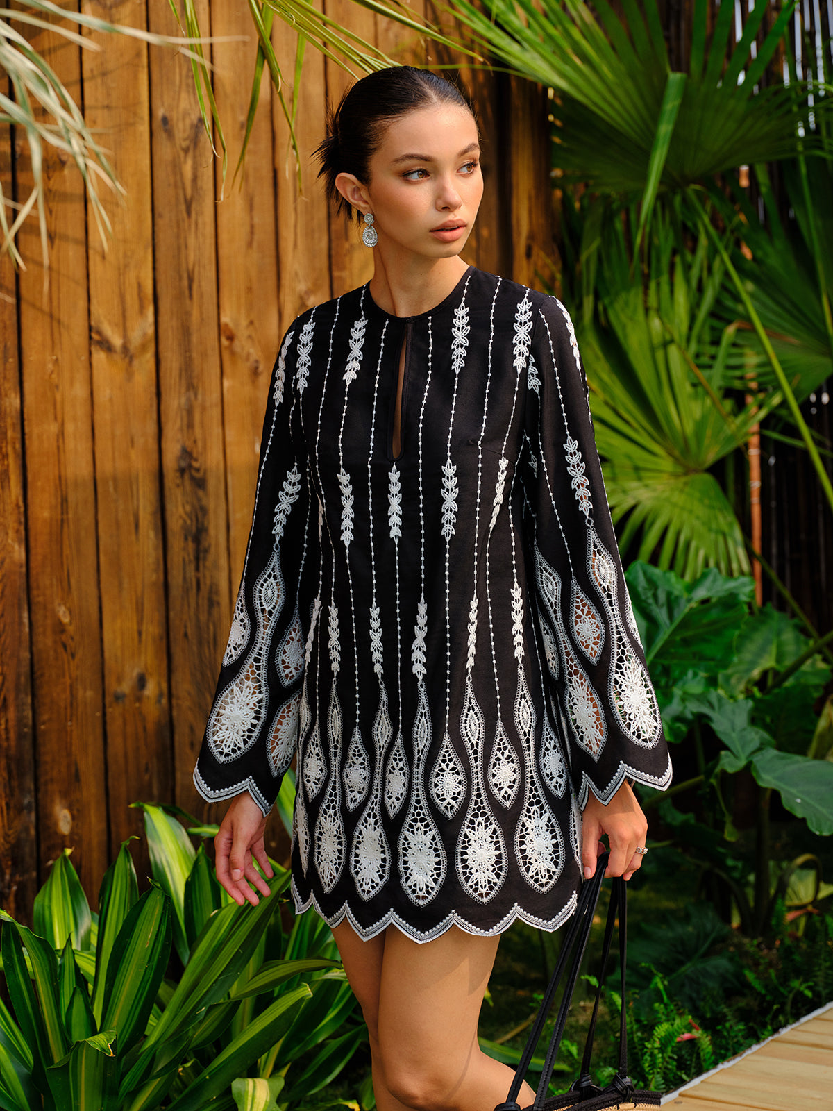 Robe trapèze bohème brodée