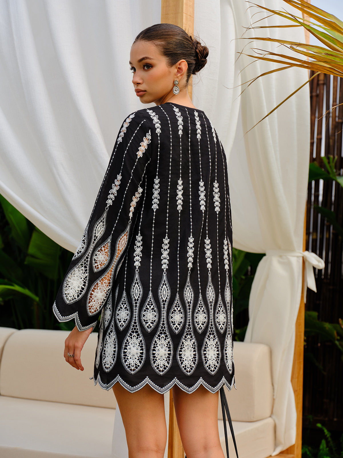 Robe trapèze bohème brodée