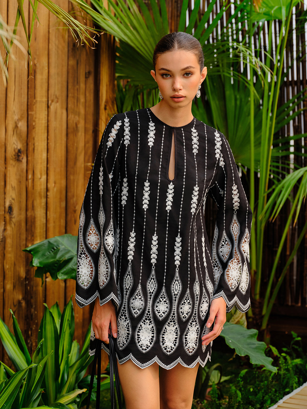 Robe trapèze bohème brodée