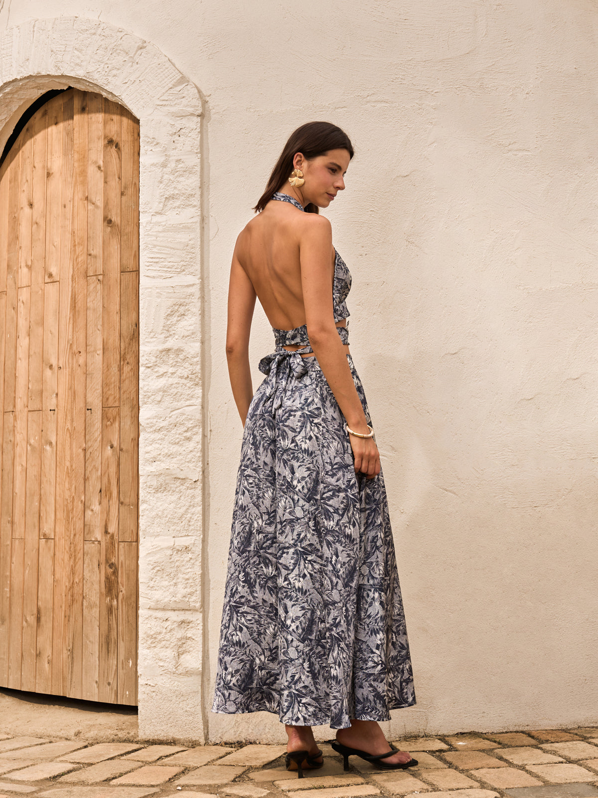 Bedrucktes Neckholder-Rock-Set mit Schnürung am Rücken