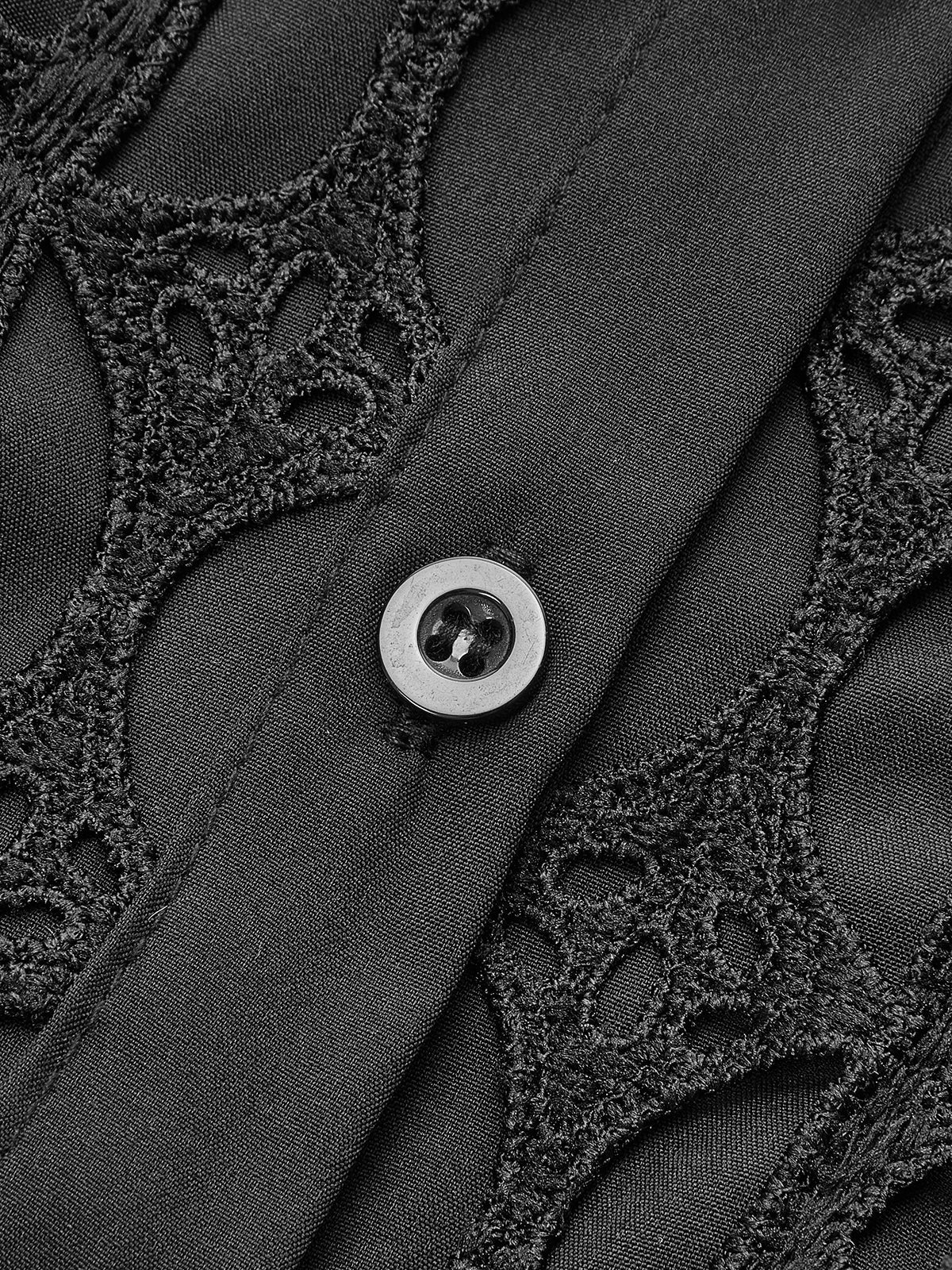 Robe à empiècements en dentelle ajourée avec ceinture à nouer