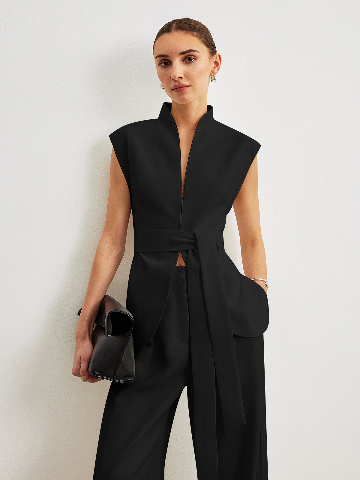 Peplum-Top mit Gürtel