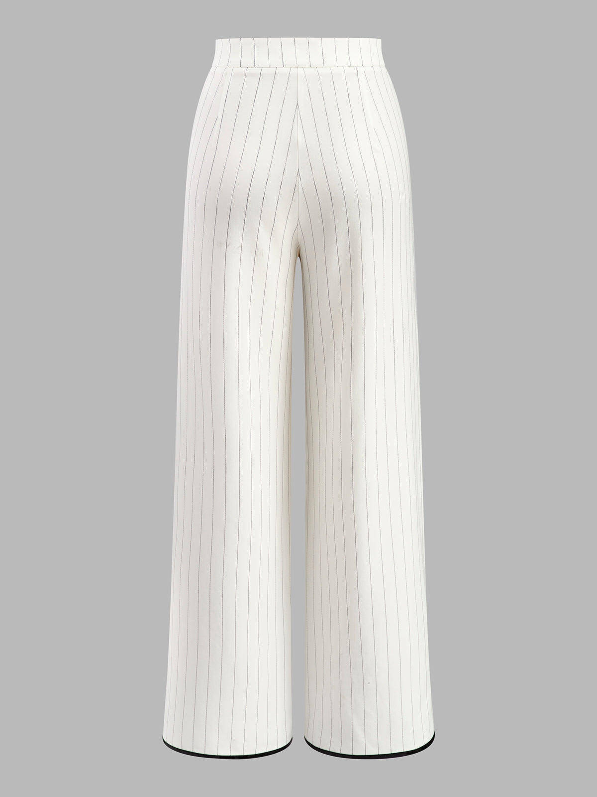 Gestreifte Hose mit Kontrastbesatz und weitem Bein