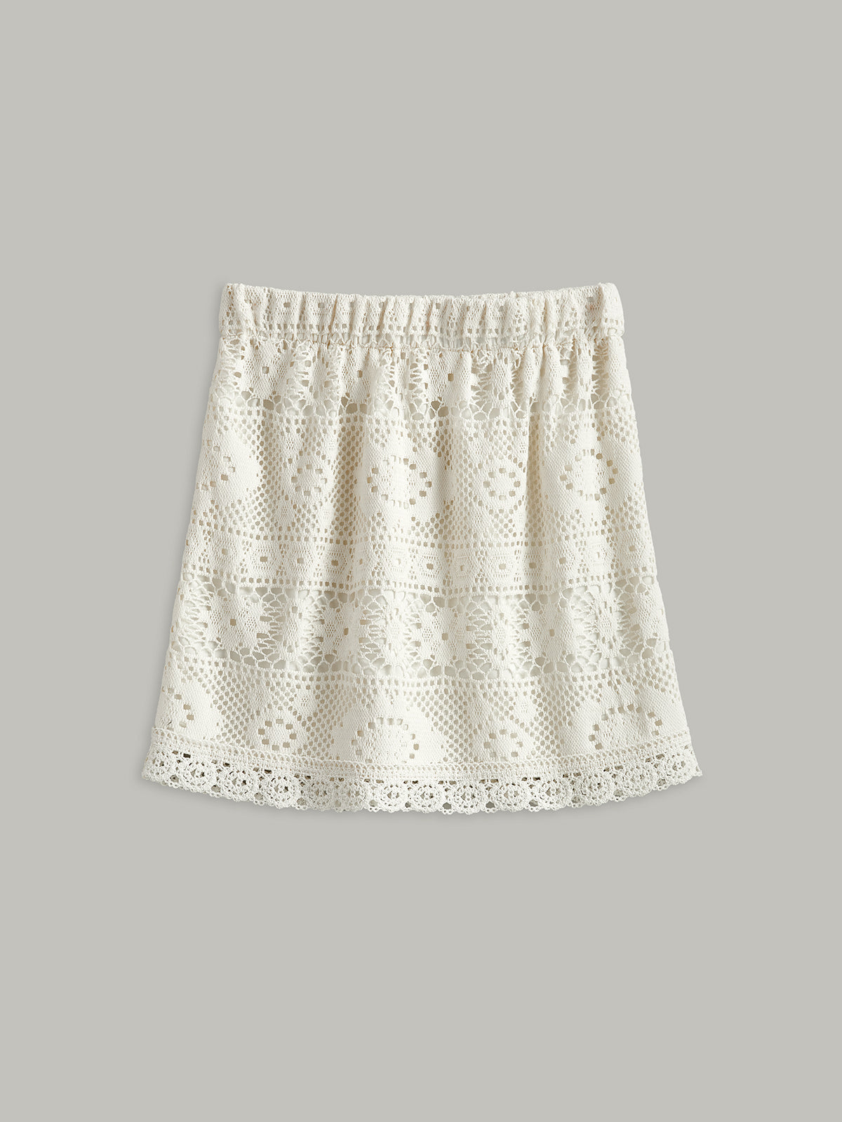 Crochet Tie-Back Semi-Sheer Skirt Set