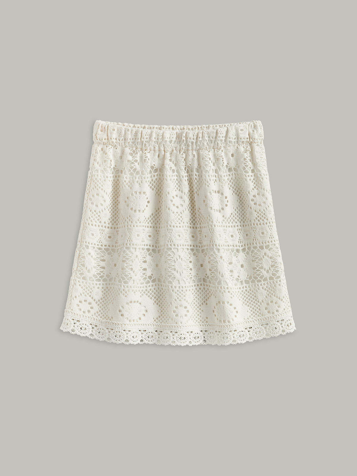 Crochet Tie-Back Semi-Sheer Skirt Set