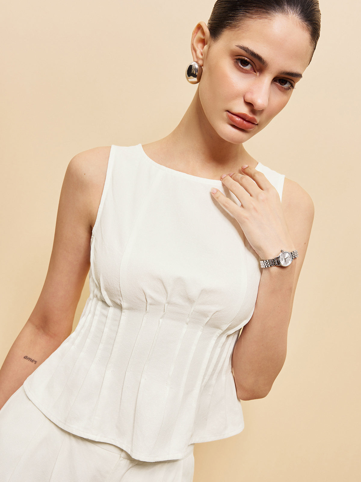 Ensemble Haut Peplum Et Pantalon Large
