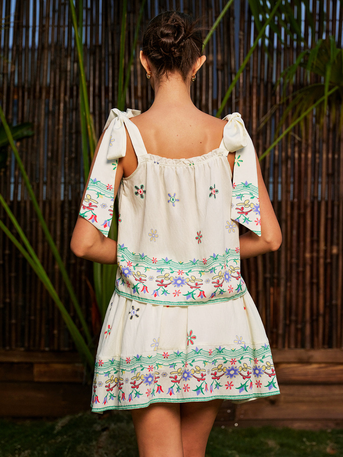 Ensemble jupe à bretelles imprimées à fleurs