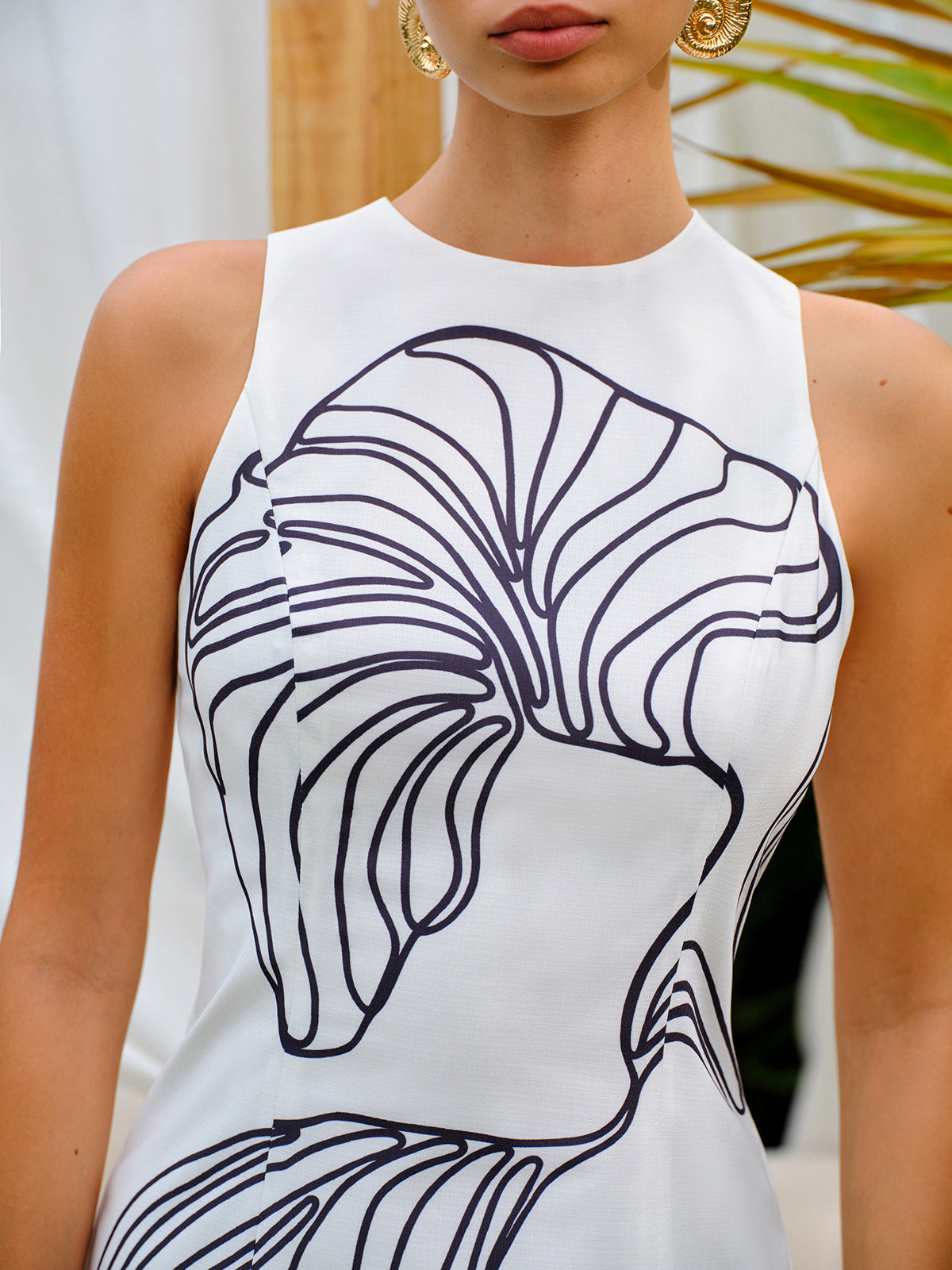 Robe sans manches à imprimé floral