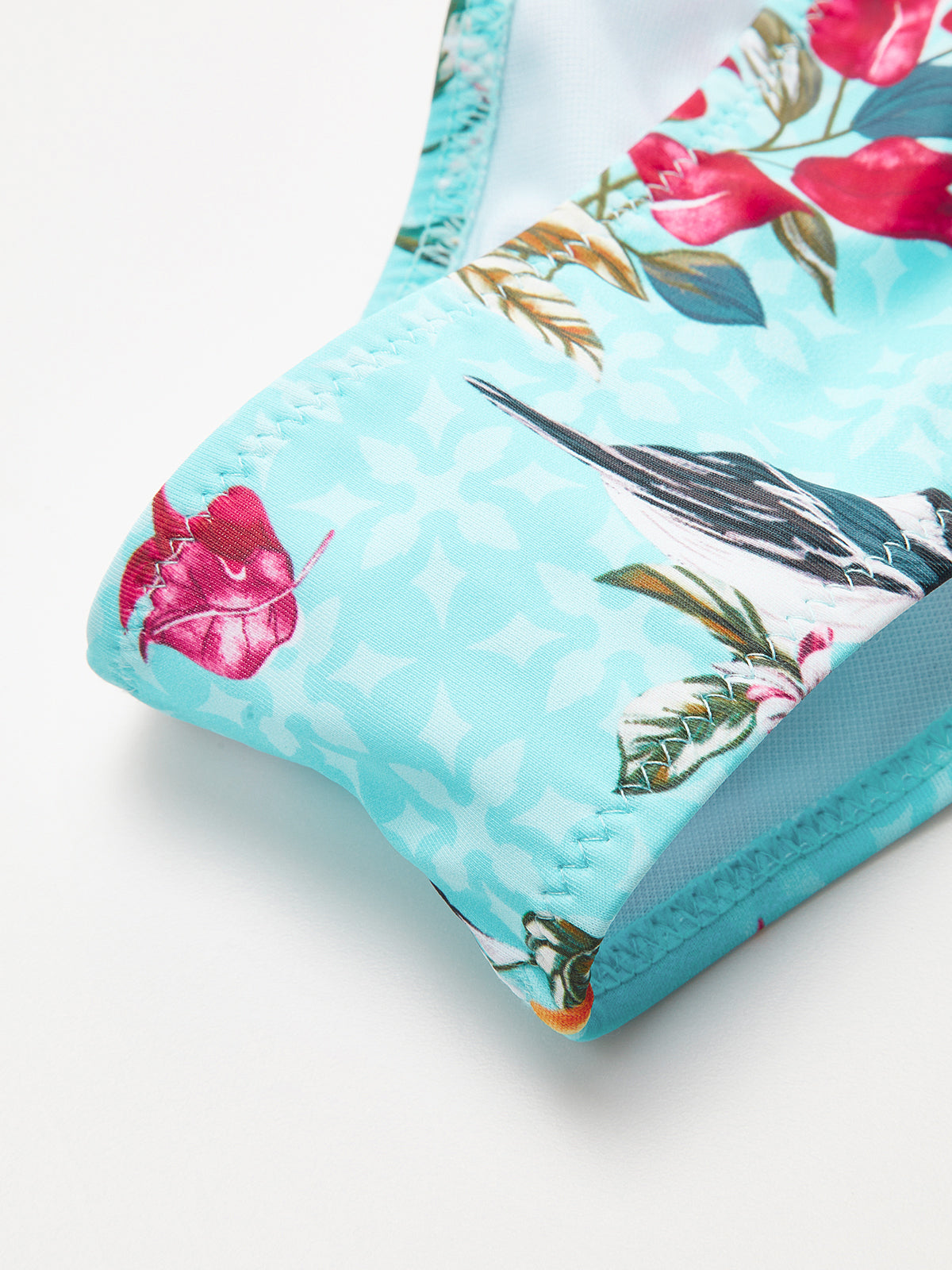 Floral Print Bikini Set With Cover-Up Skirt