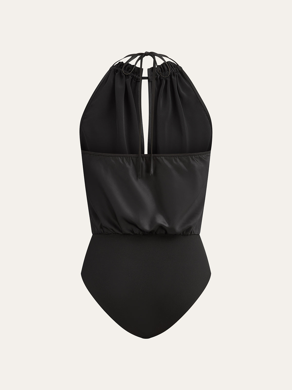 Satin Draped Halter Bodysuit