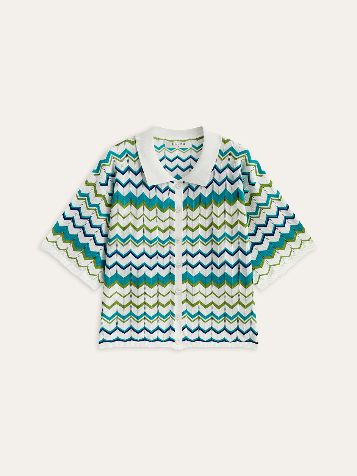 Ensemble de short en tricot à motif chevrons