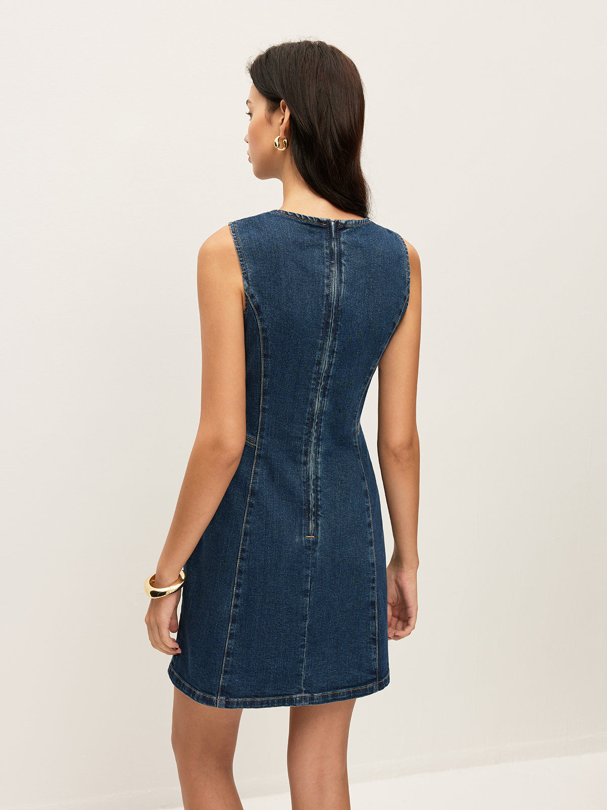 Robe en jean sans manches