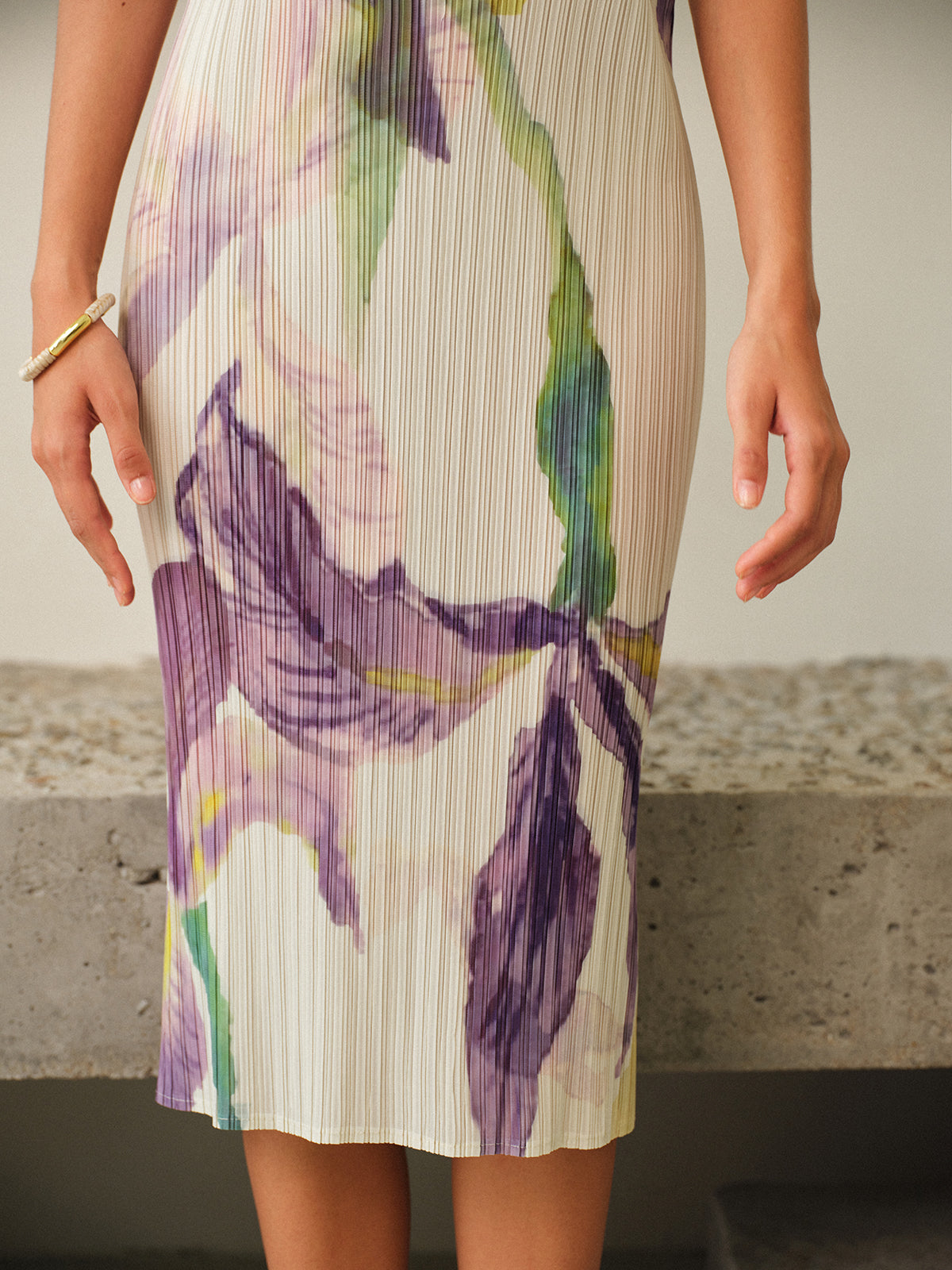 Ärmelloses Kleid mit Blumenmuster