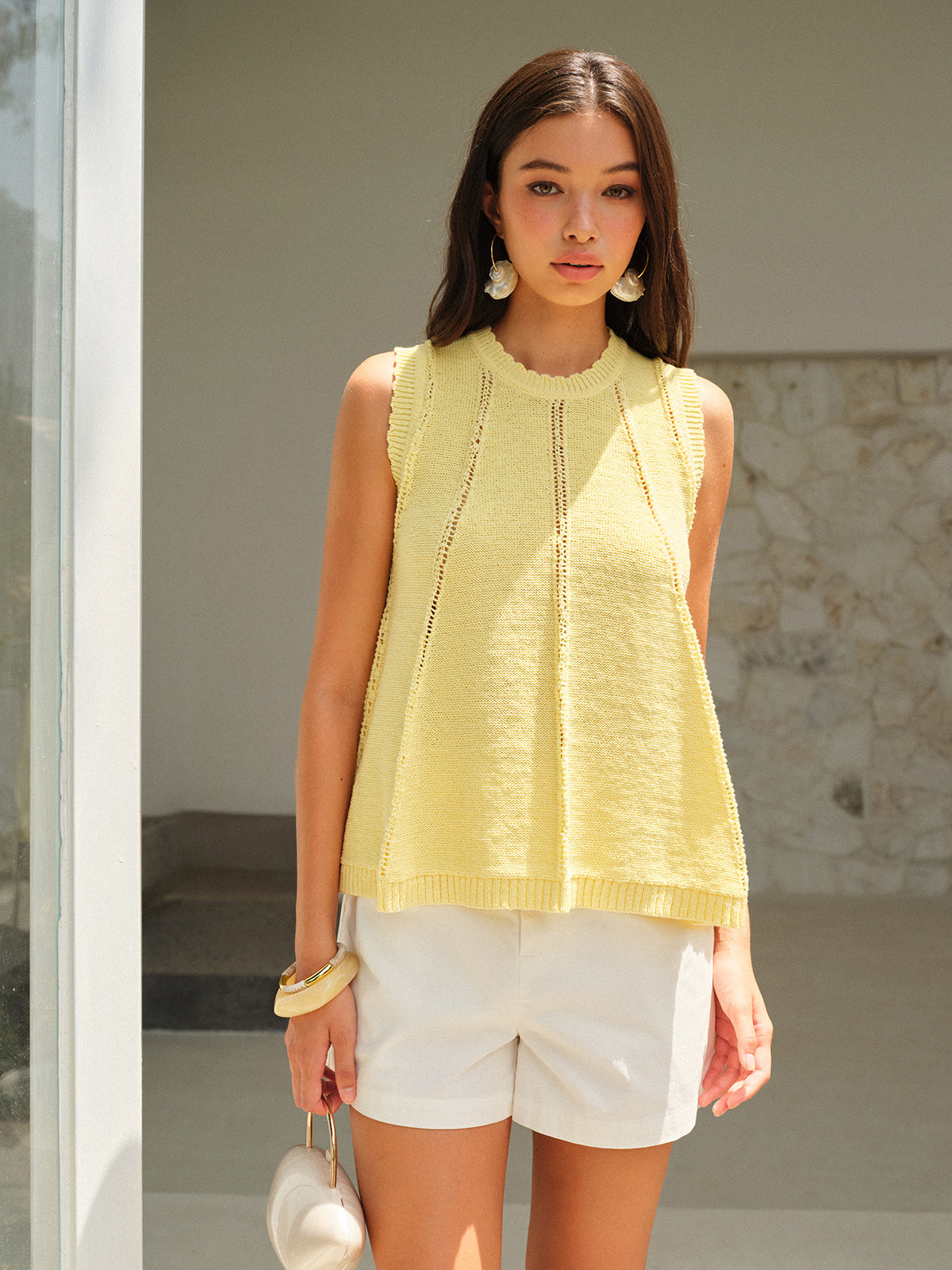 Eyelet Knit Vest