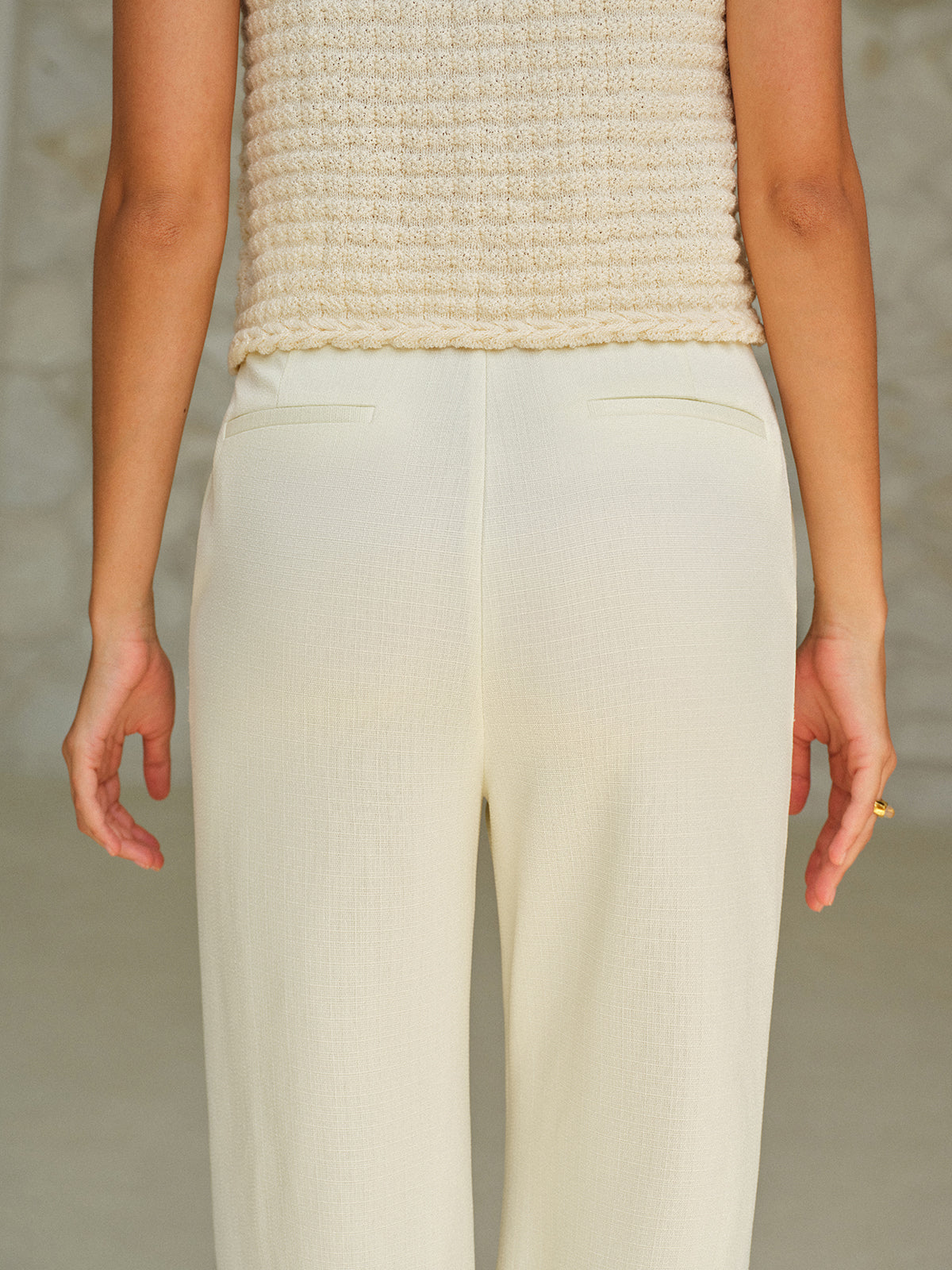 Pantalon taille haute avec poches