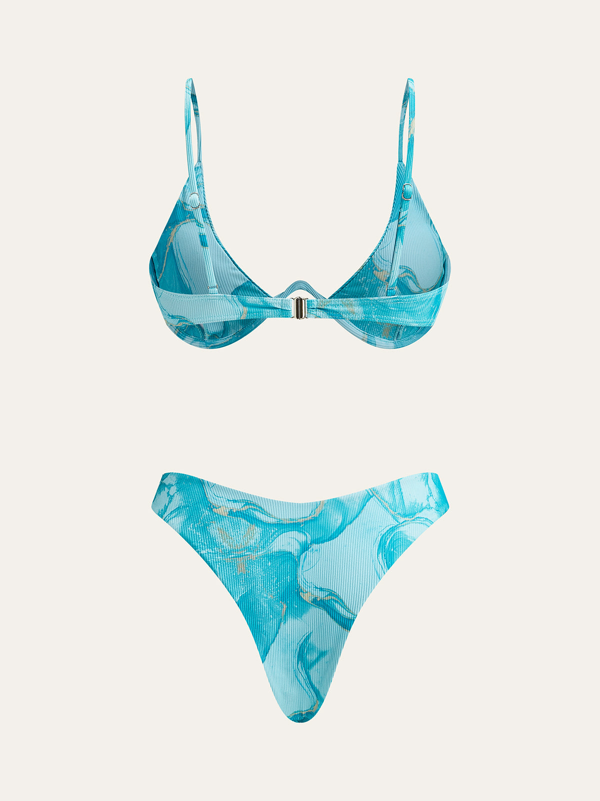 Marmor-Print-Bikini-Set mit Cover-up-Rock