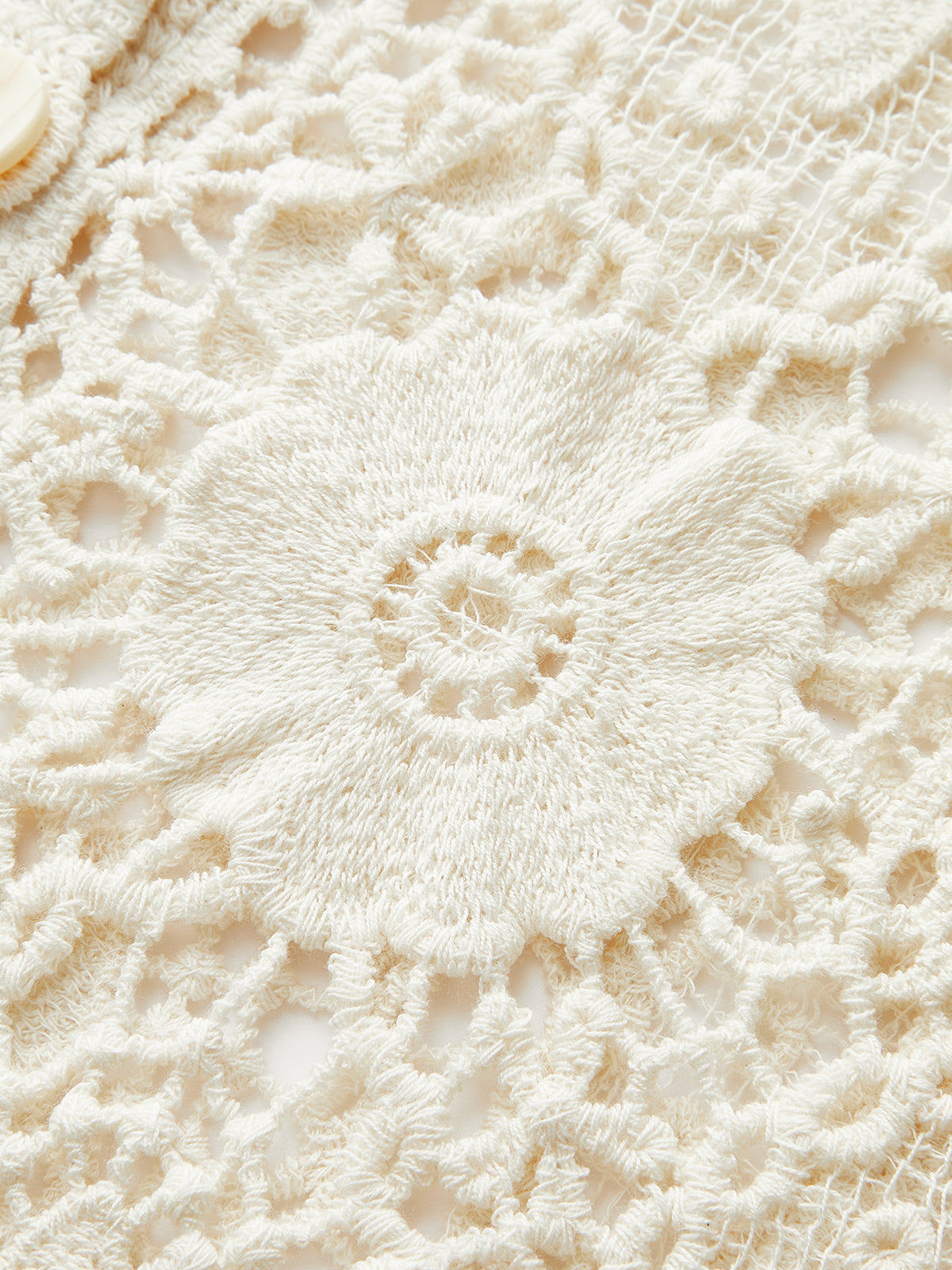 Crochet Lace Buttoned Cardigan