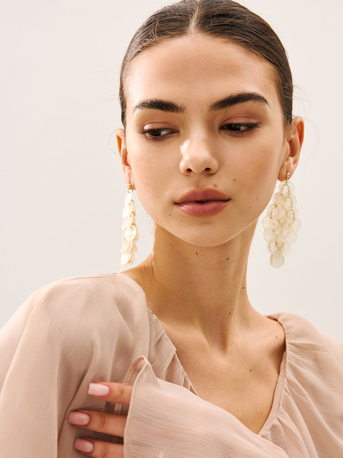 Boucles d'oreilles lustre coquillage