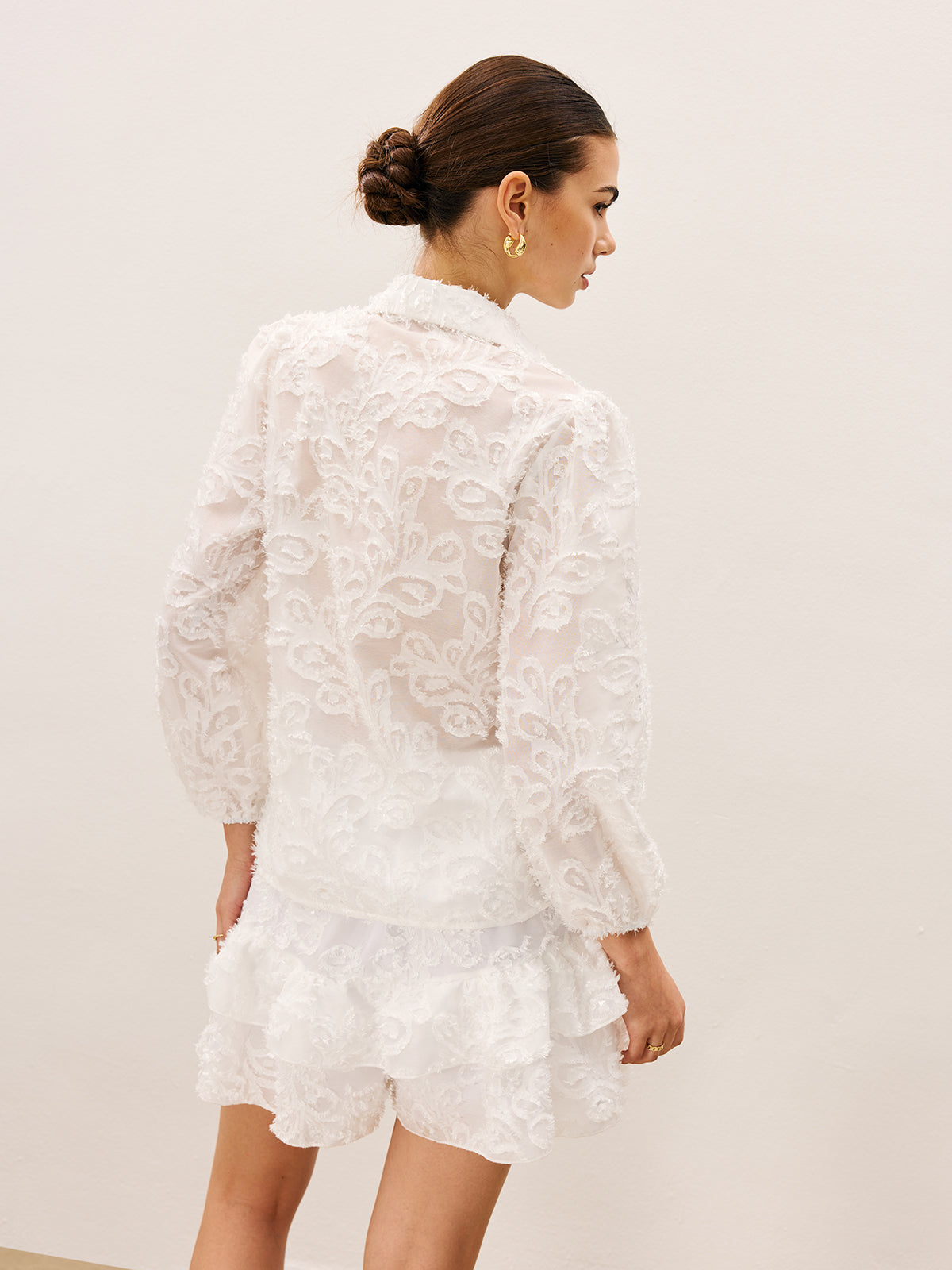 Ensemble court brodé transparent