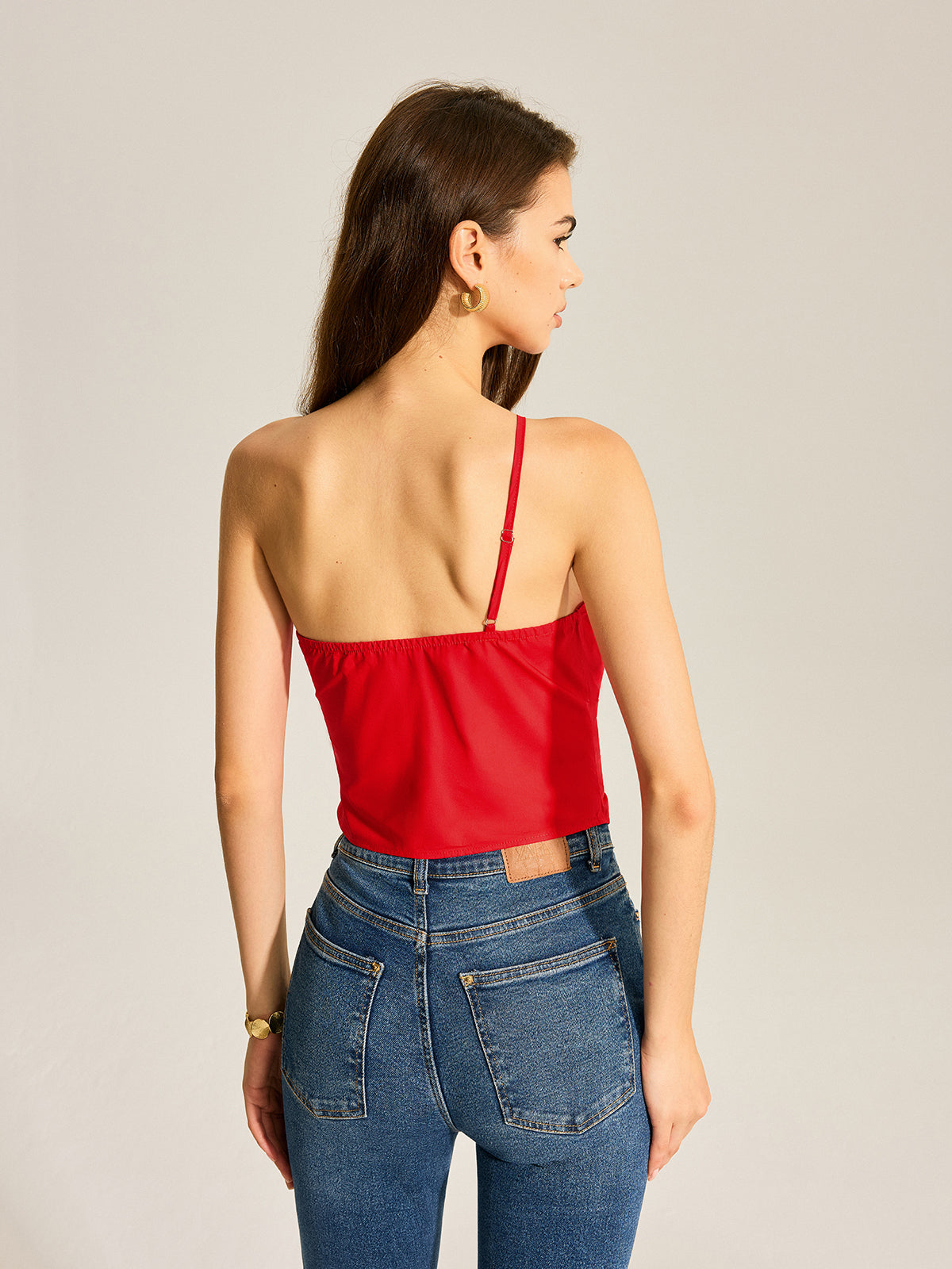 Geblümtes One-Shoulder-Tanktop