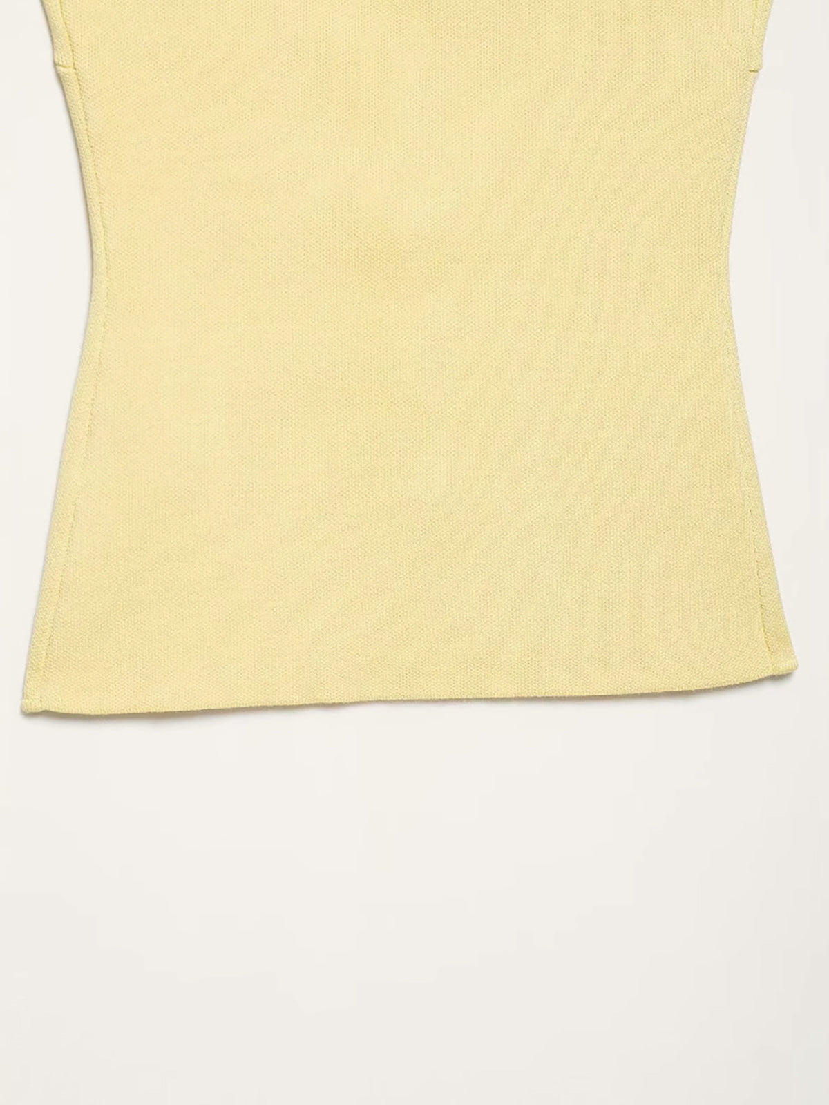 Curved Hem Ribbed Knit Vest