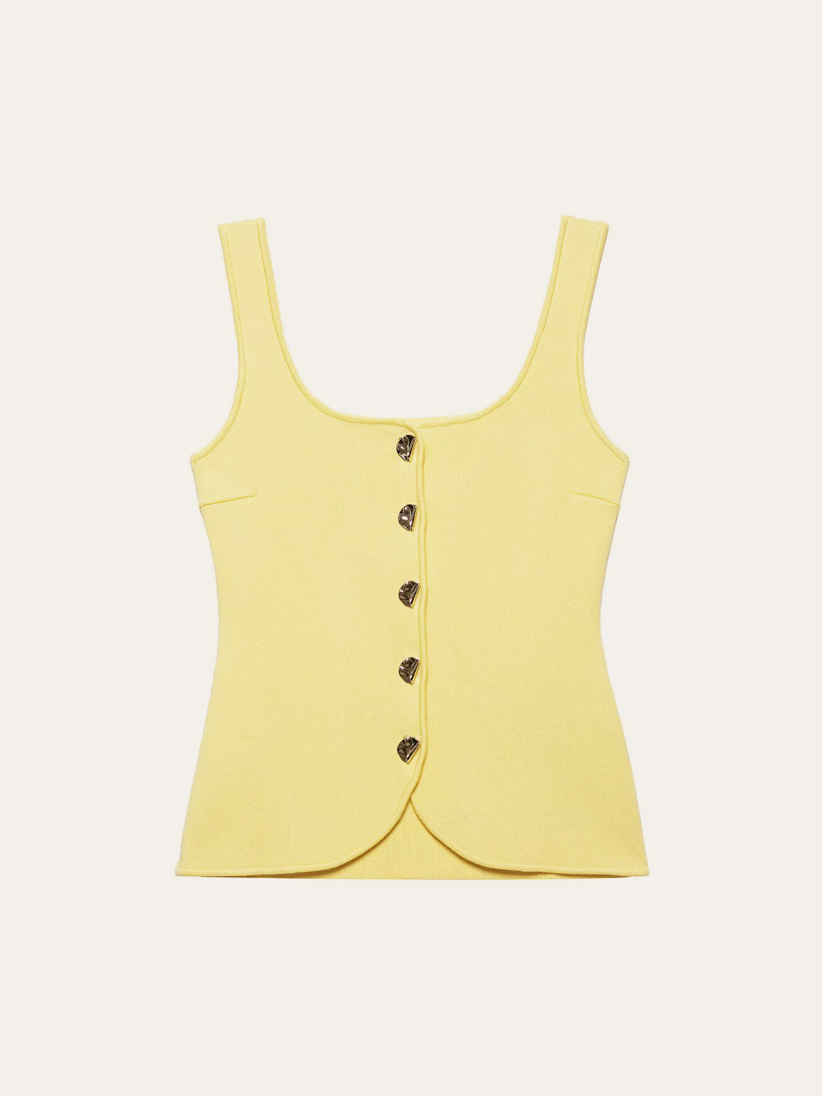 Gilet en maille côtelée à ourlet incurvé