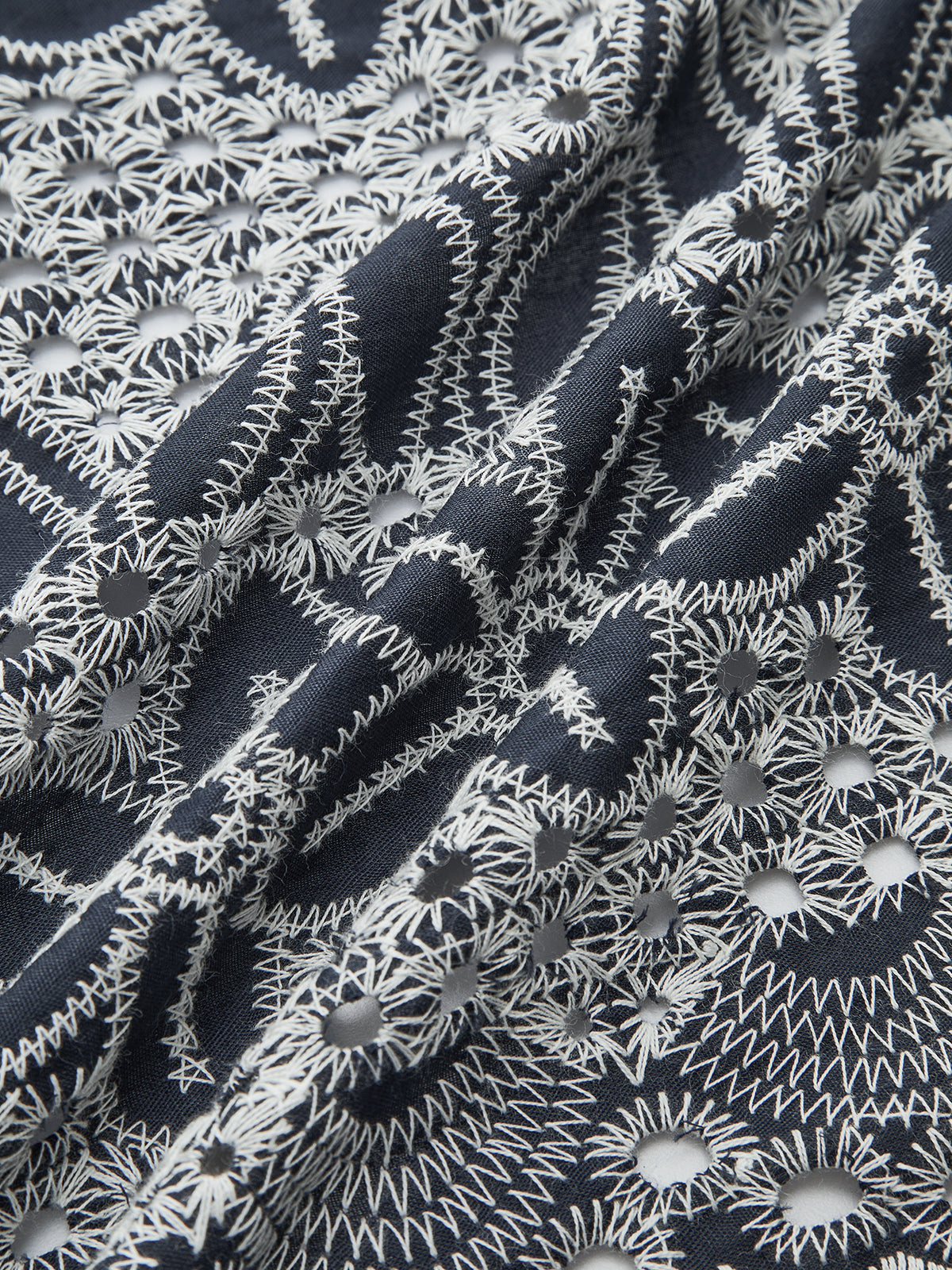 Embroidered Blouse with Tie-Front