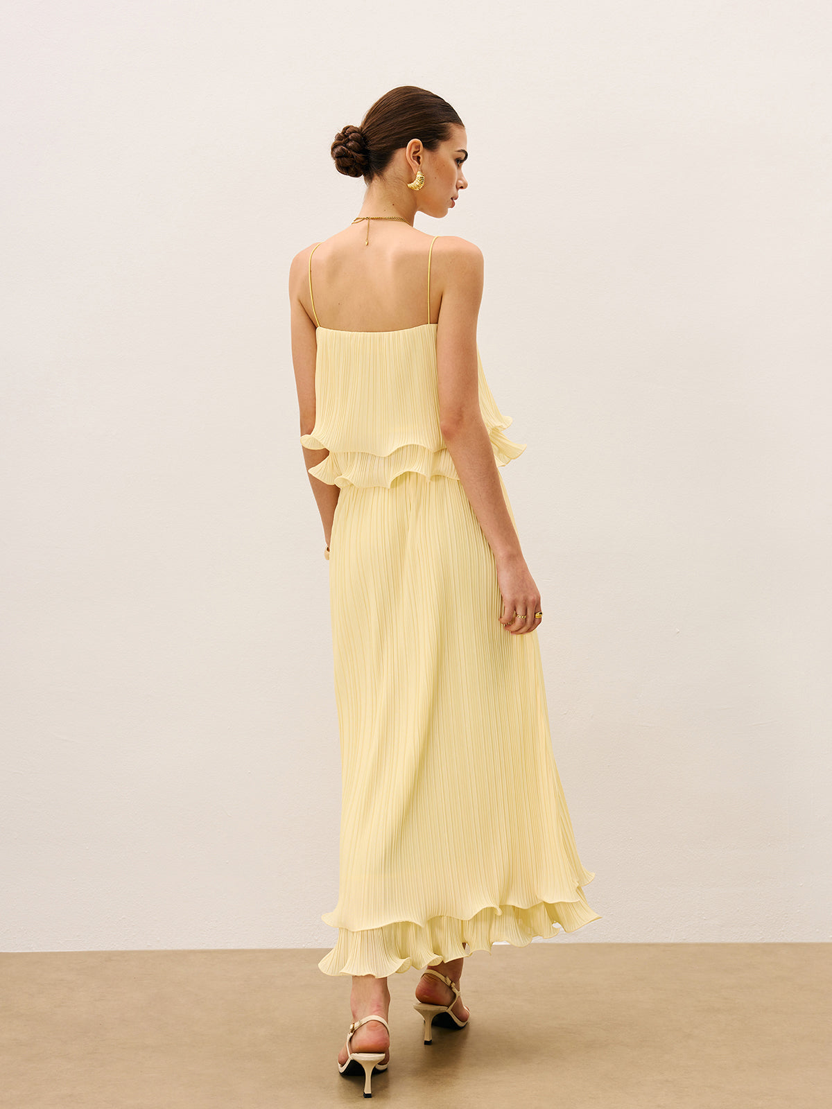 Ensemble jupe plissée à volants superposés