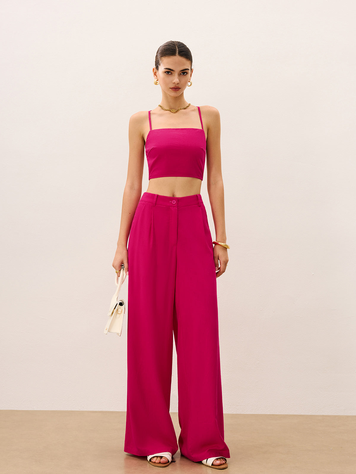 Ensemble haut dos-nu et pantalon large