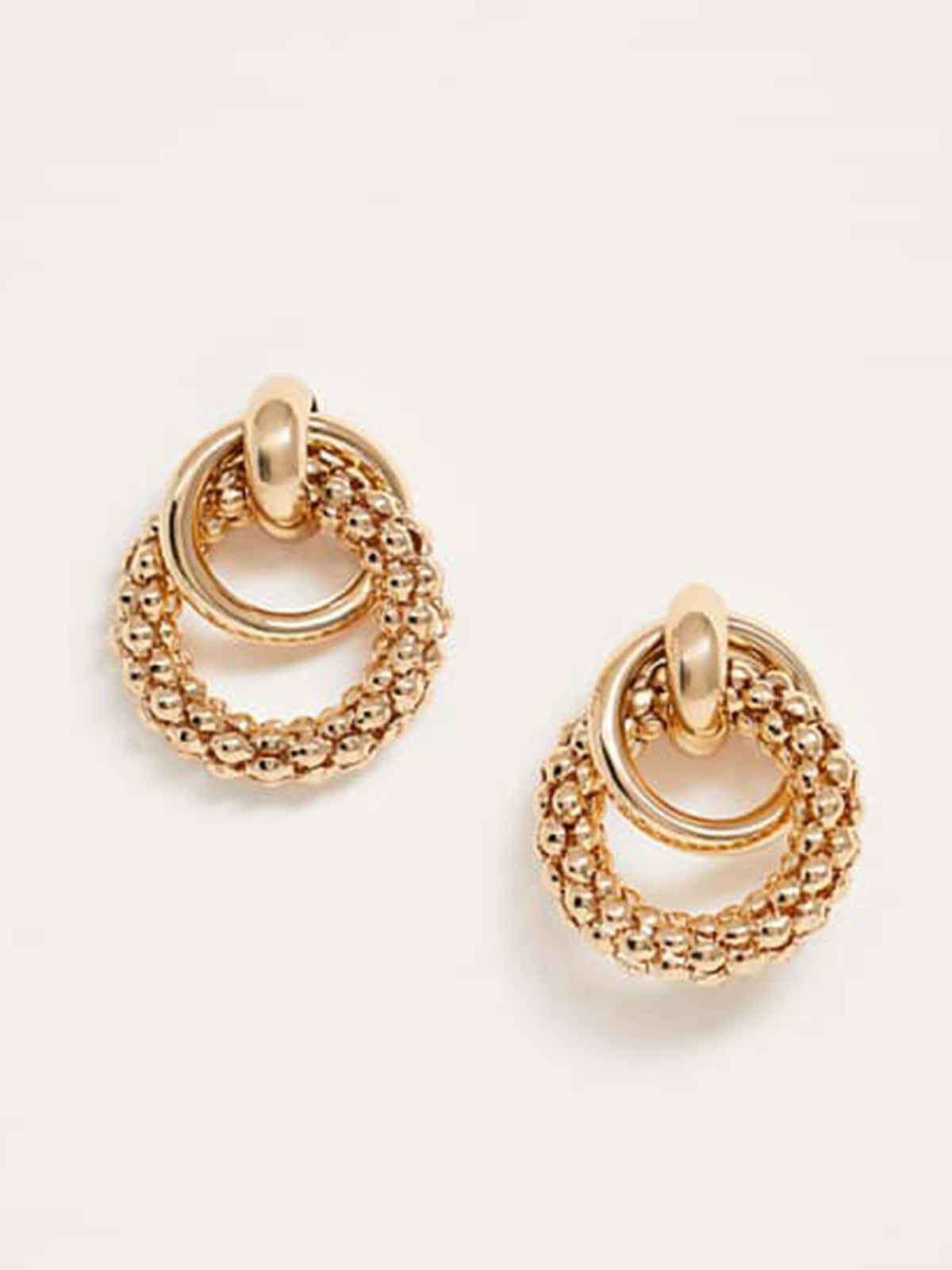 Boucles d'oreilles créoles dorées perlées