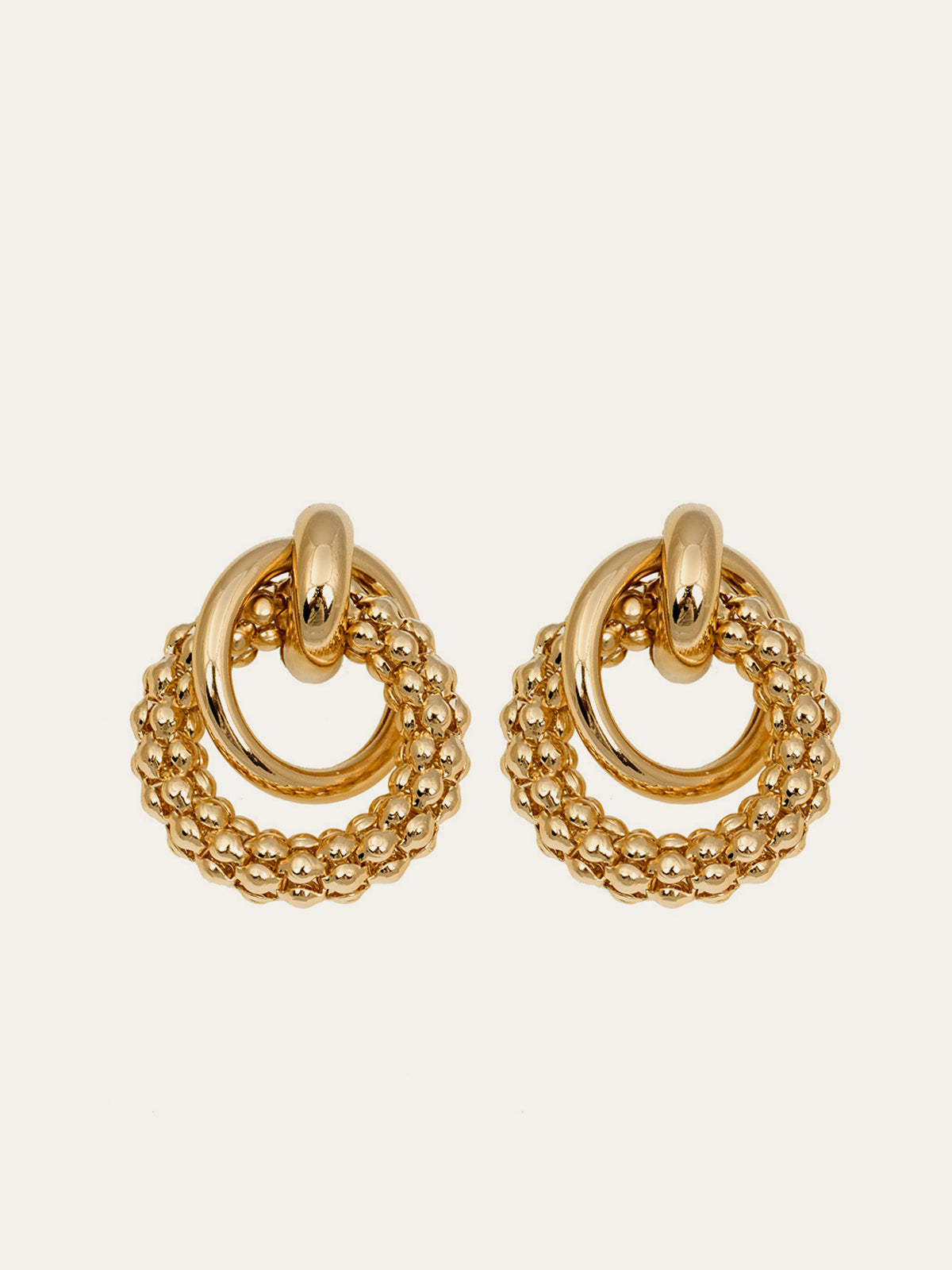Boucles d'oreilles créoles dorées perlées